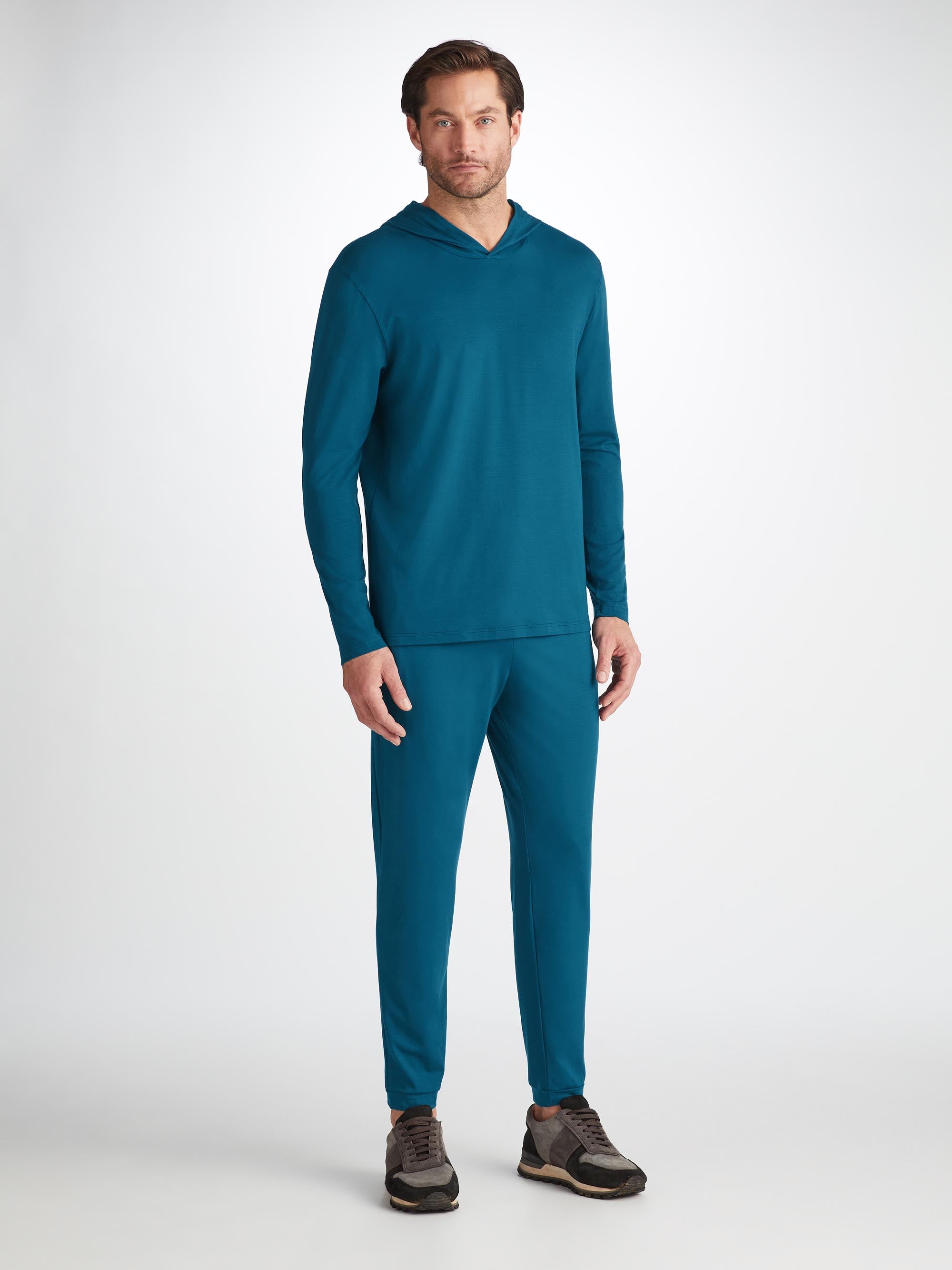 Men's Pullover Hoodie Basel Micro Modal Stretch Poseidon Blue