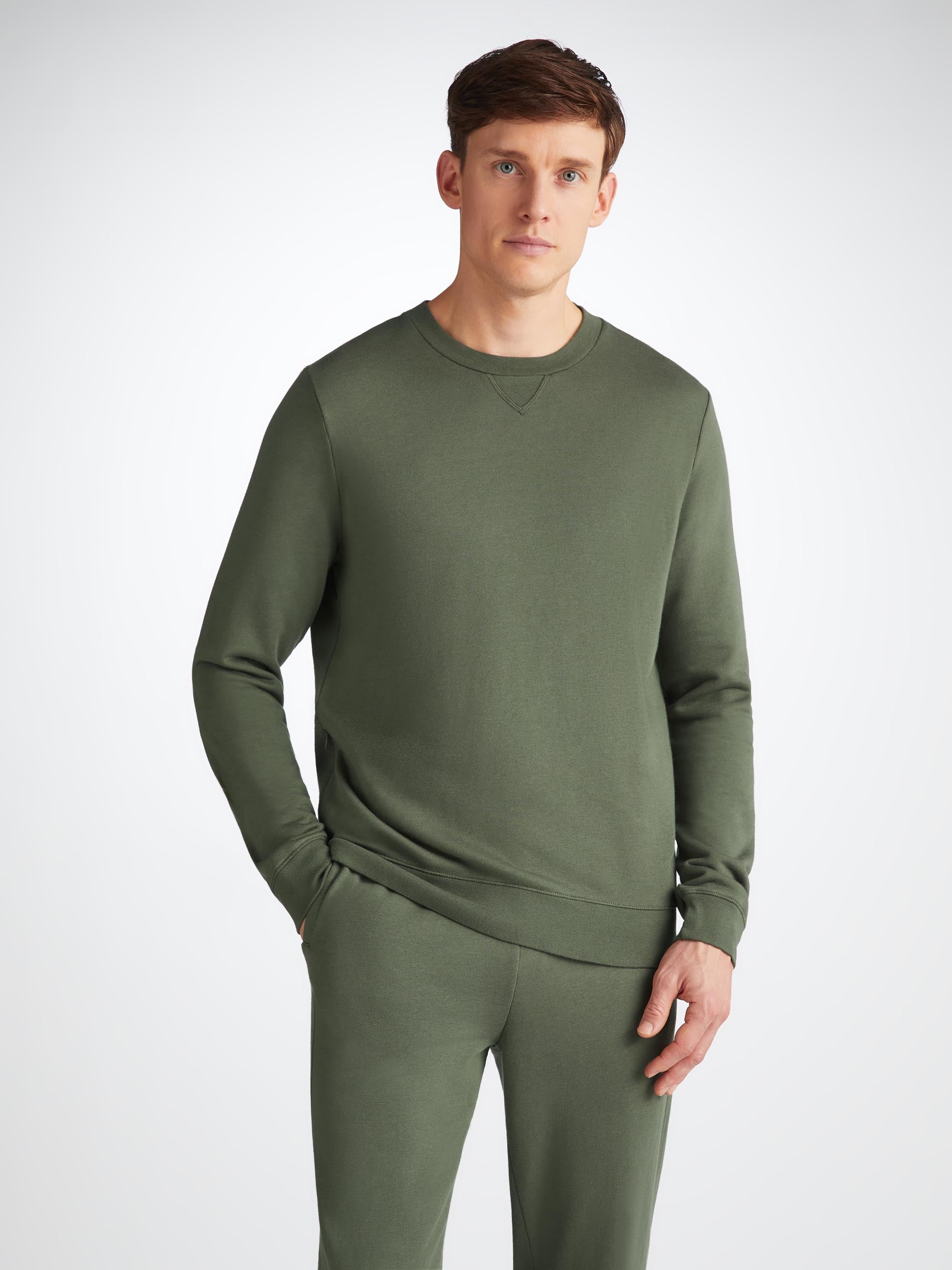 Men's Sweatshirt Quinn Cotton Modal Soft Green