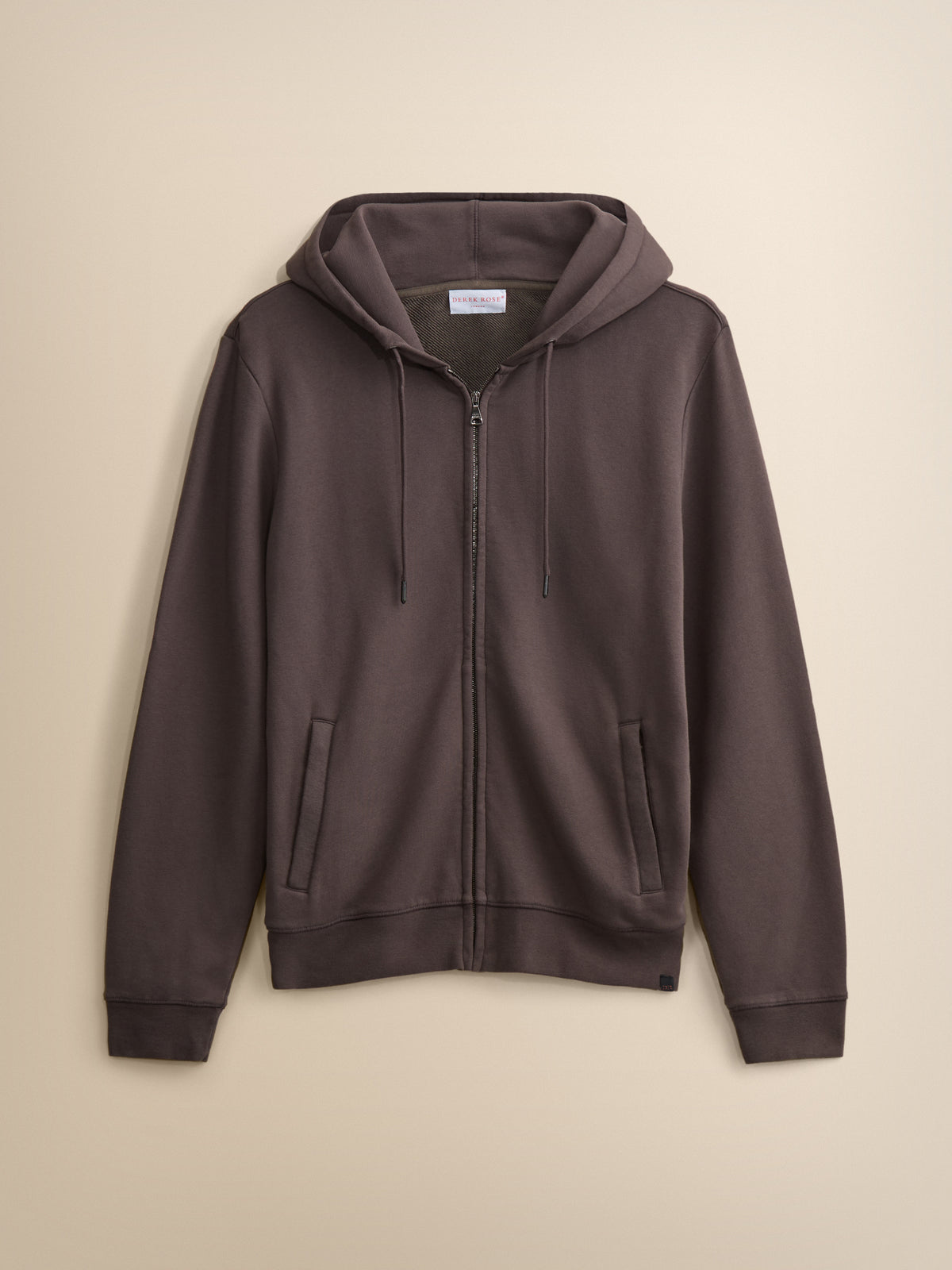 Harley Cotton Modal Zip Up Hoodie Espresso Brown
