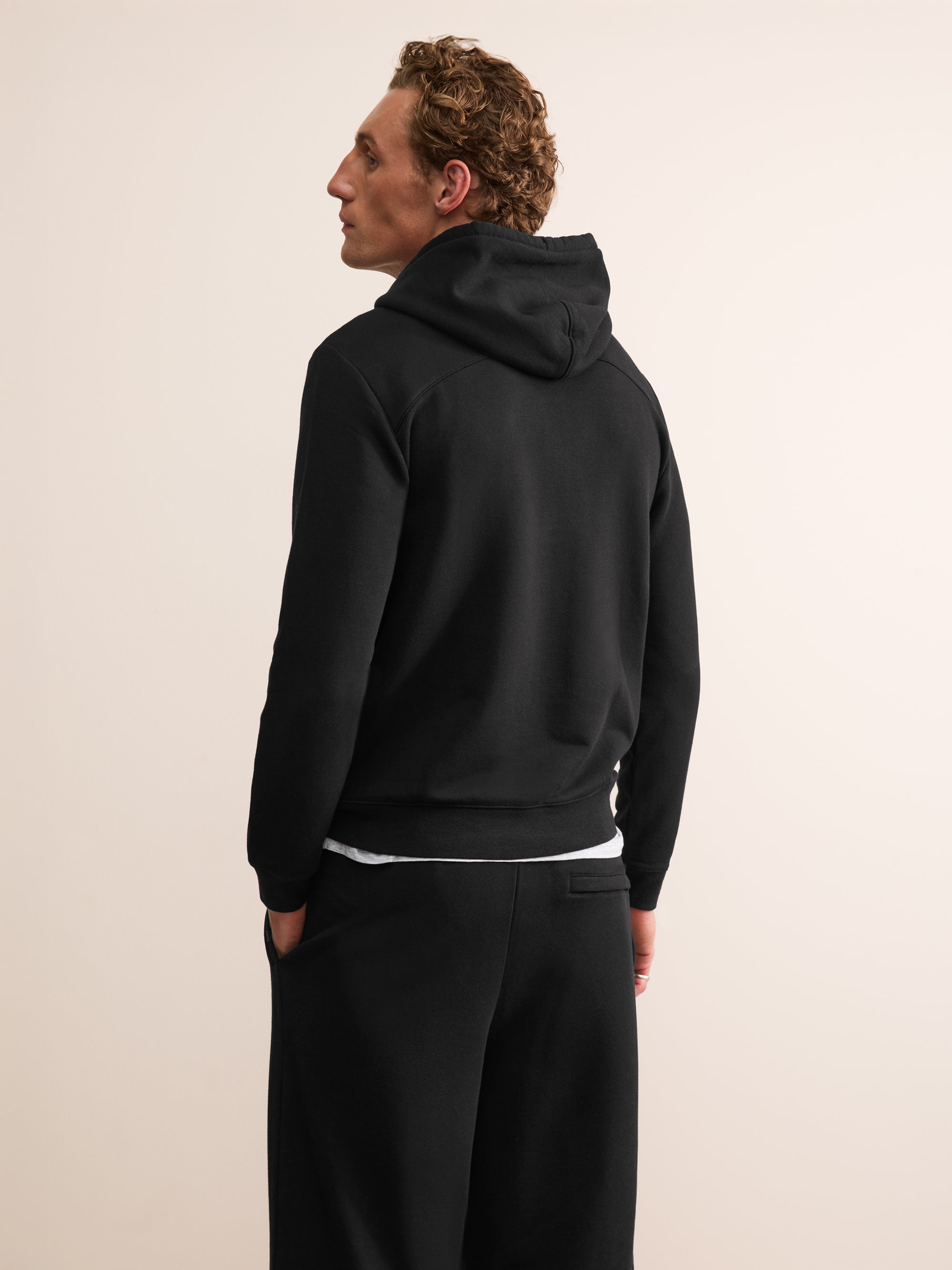 Harley Cotton Modal Zip Up Hoodie Black