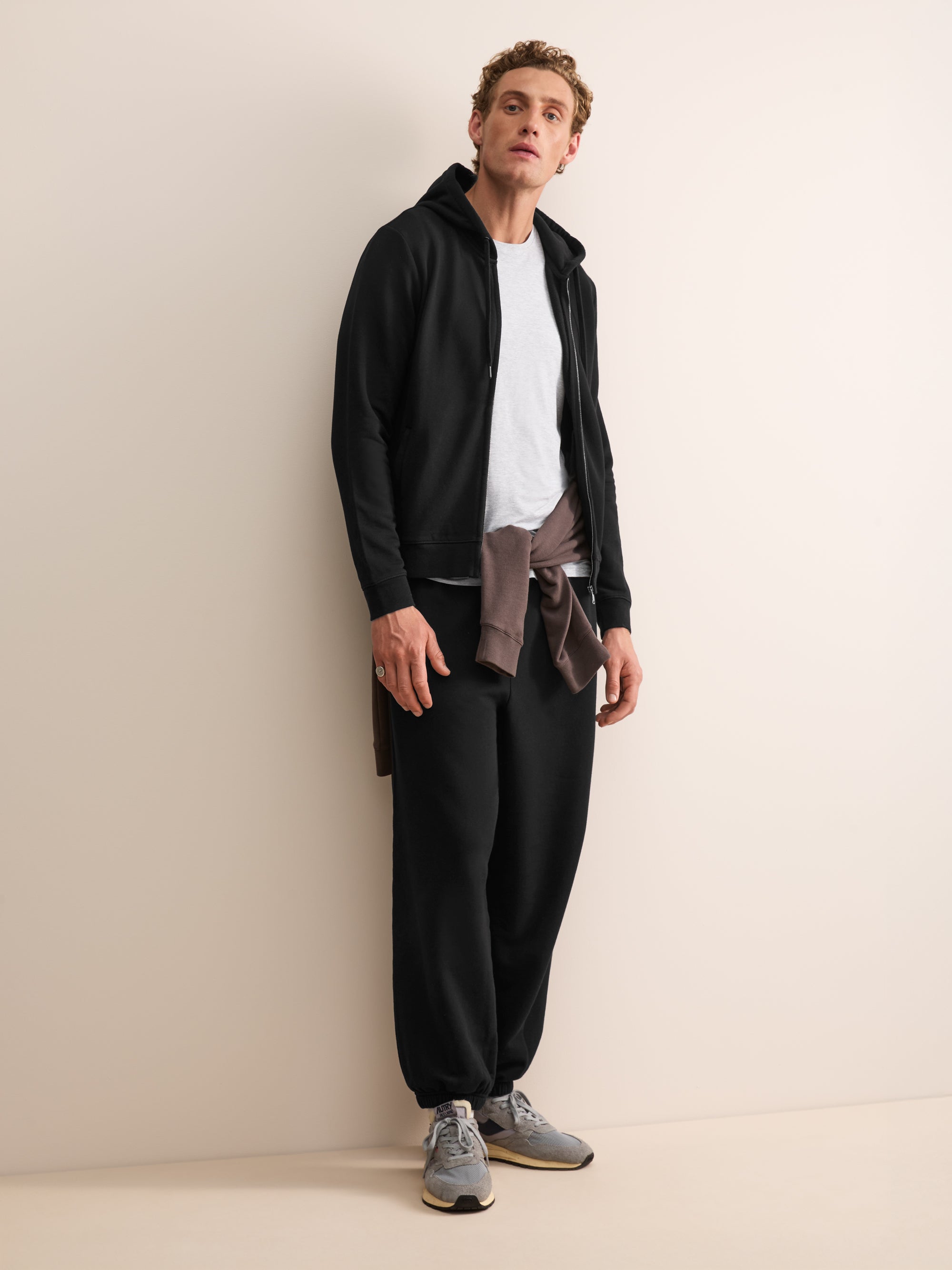 Harley Cotton Modal Zip Up Hoodie Black