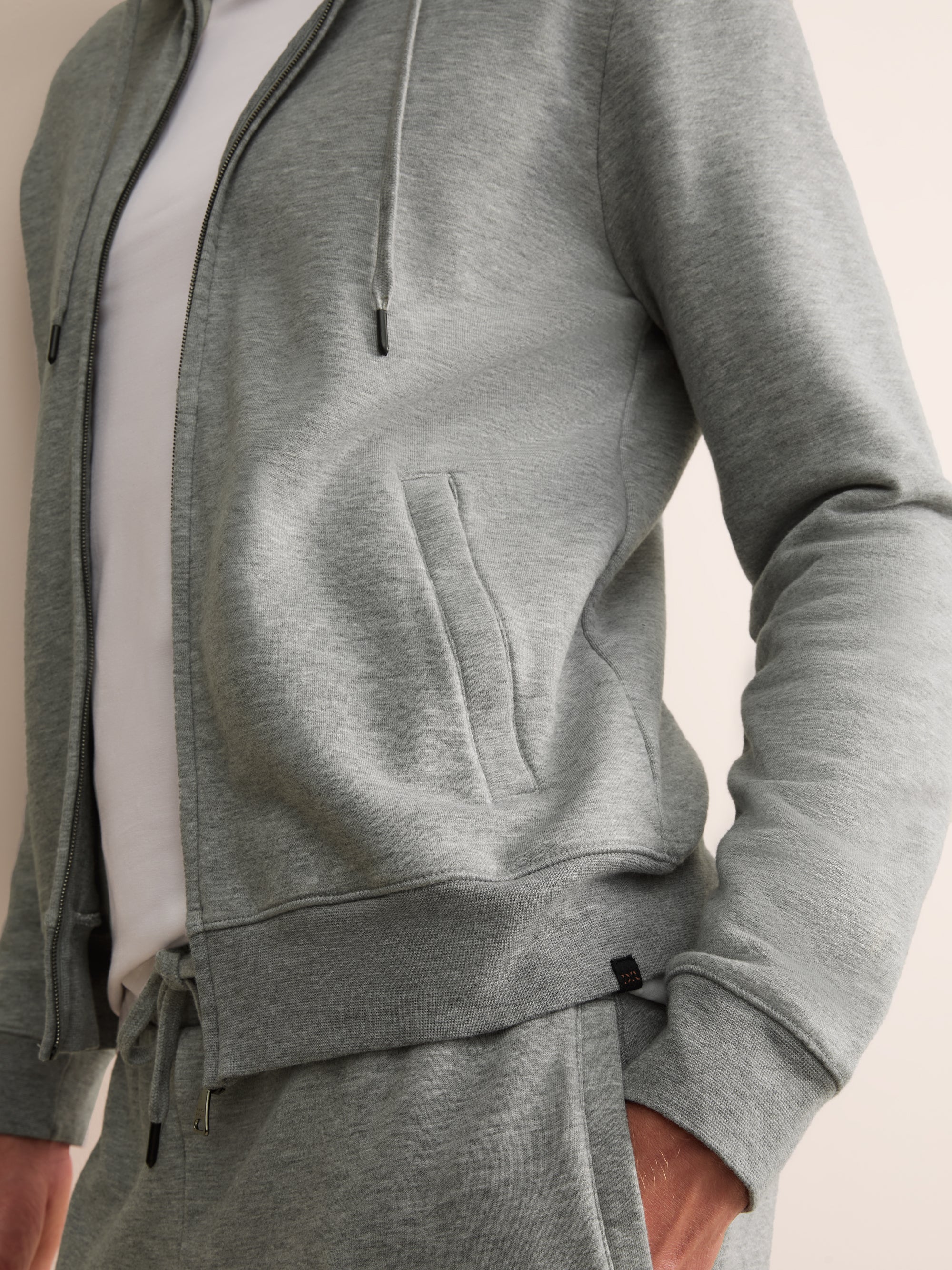 Harley Cotton Modal Zip Up Hoodie Silver