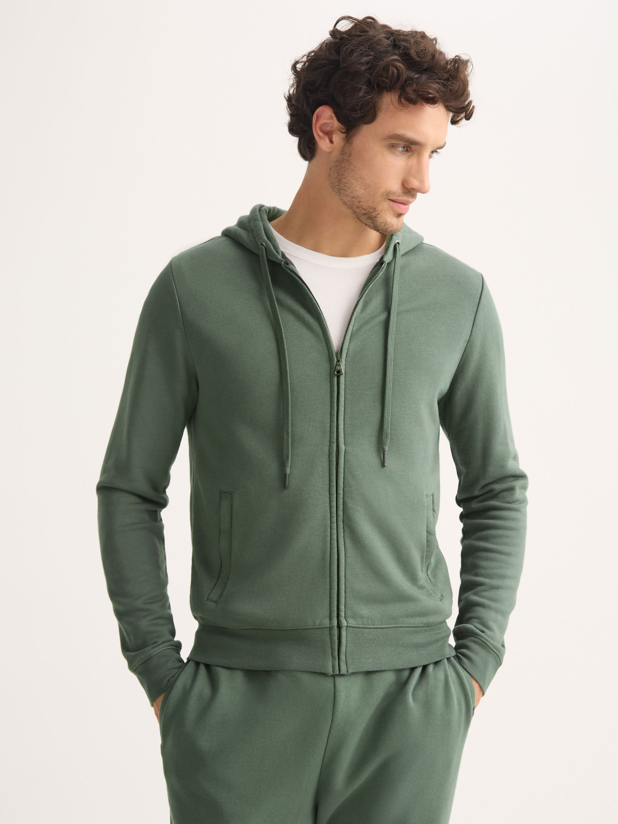 Men's Hoodie Quinn Cotton Modal Soft Green