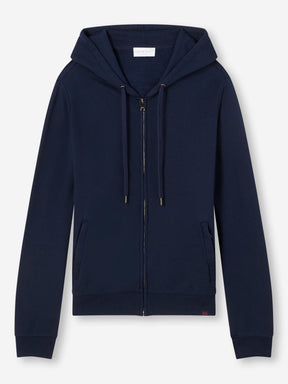 [[Men's Hoodie Quinn Cotton Modal Navy (Size)]]