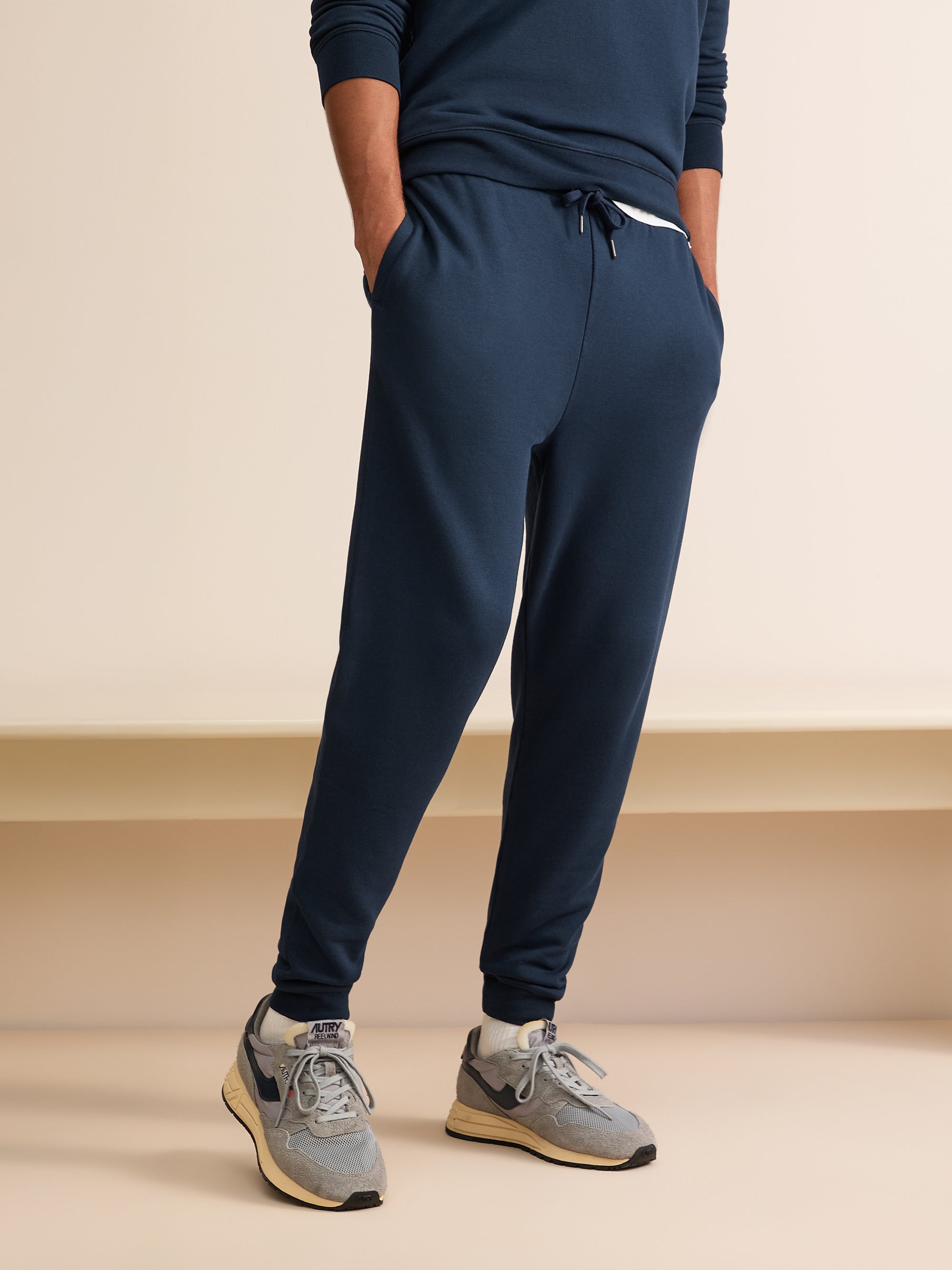 Harley Cotton Modal Cuffed Sweatpants Navy Blue