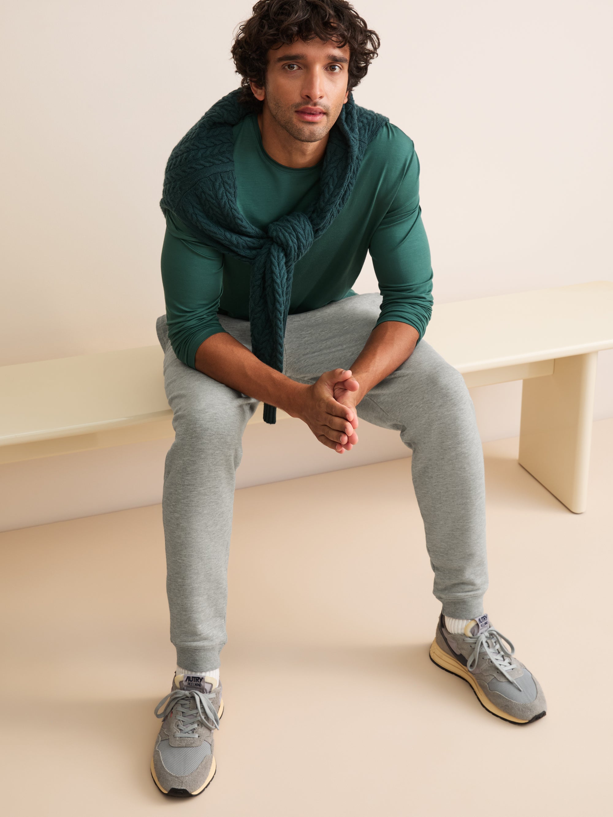 Harley Cotton Modal Cuffed Sweatpants Silver Gray