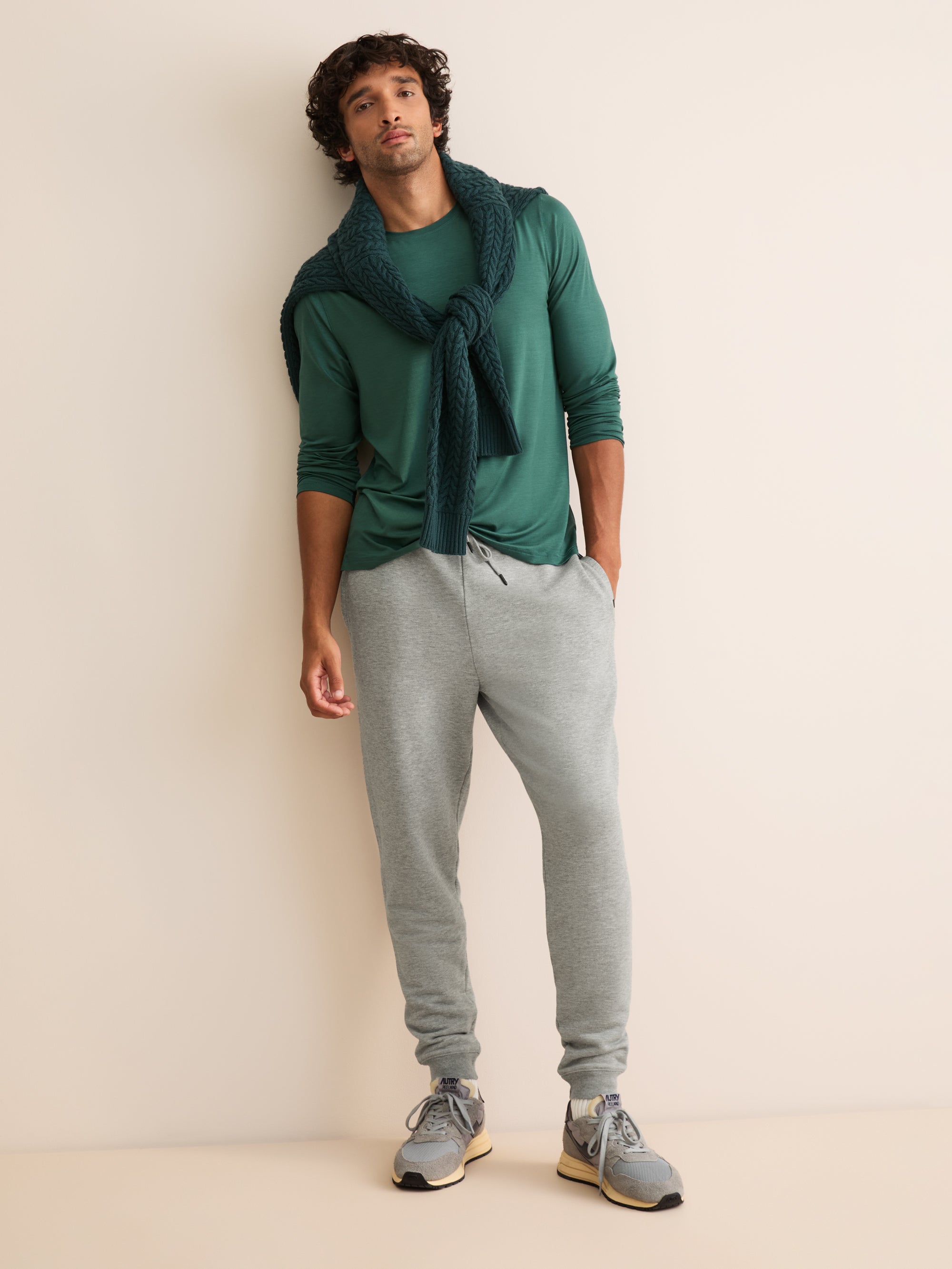 Harley Cotton Modal Cuffed Sweatpants Silver Gray