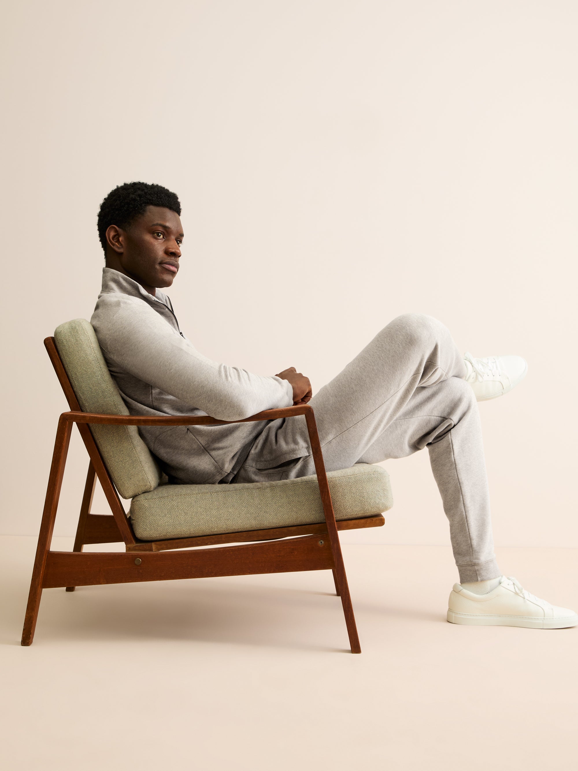 Men's Sweatpants Quinn Cotton Modal Greige Marl
