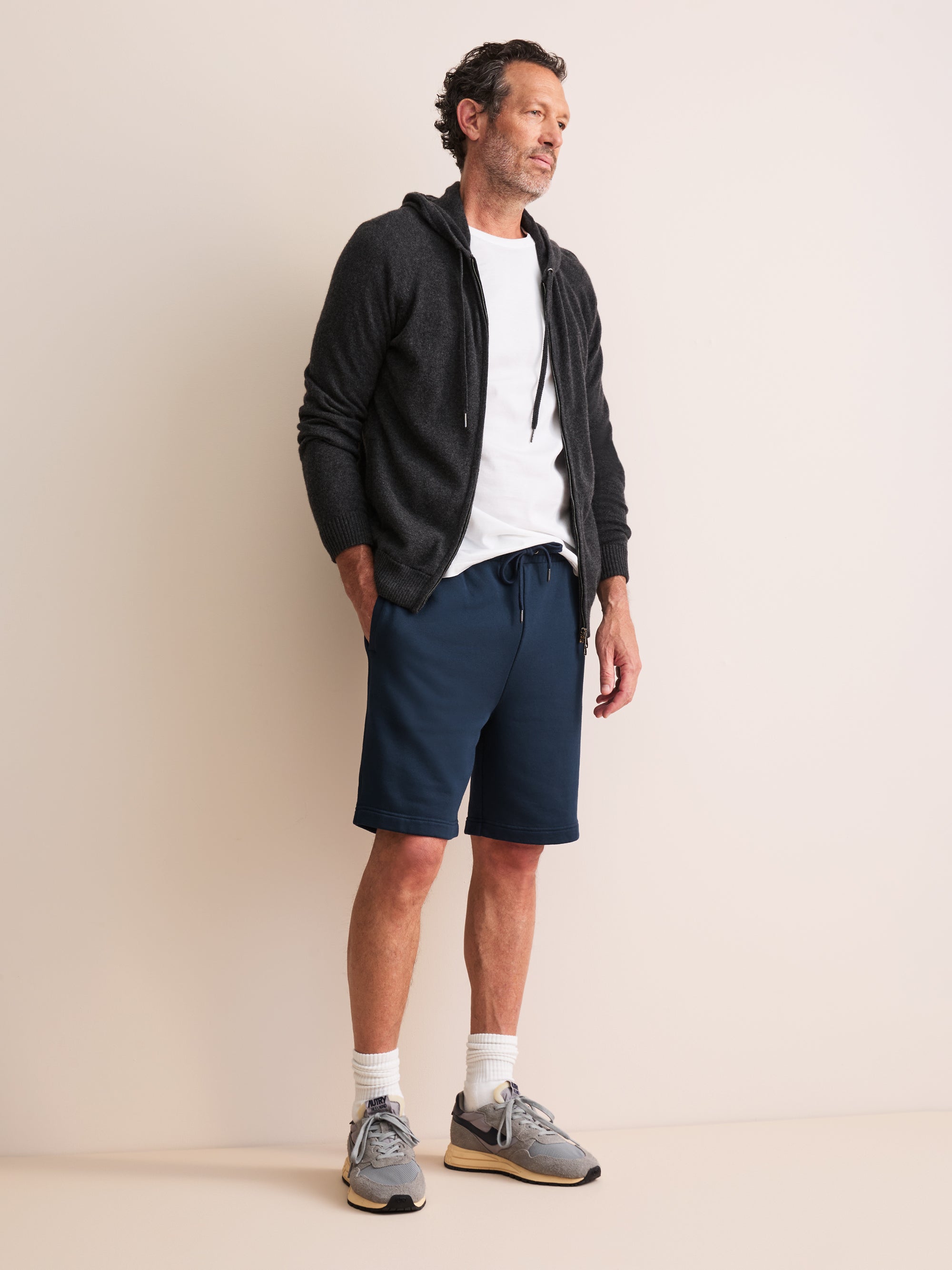 Harley Cotton Modal Sweat Shorts Navy Blue