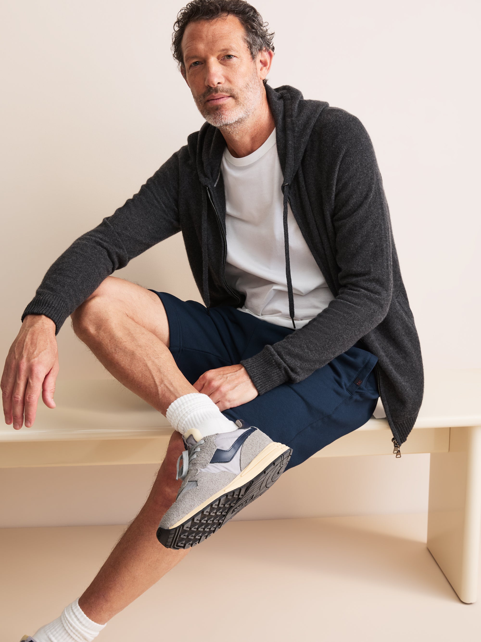 Harley Cotton Modal Sweat Shorts Navy Blue