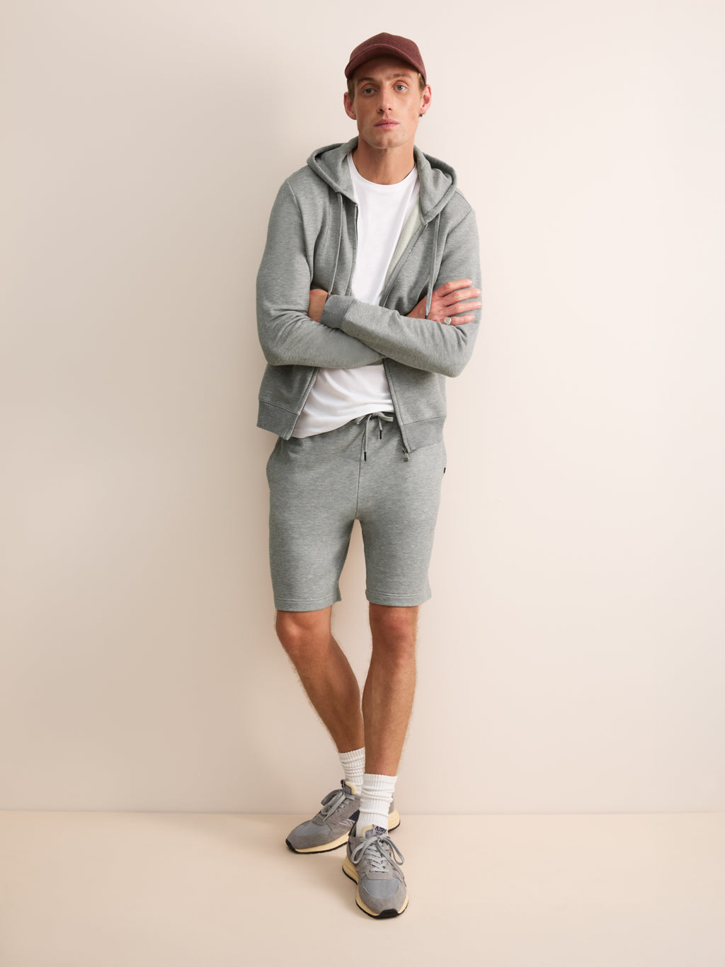 Men's Harley Cotton Modal Sweat Shorts Silver Grey | Derek Rose