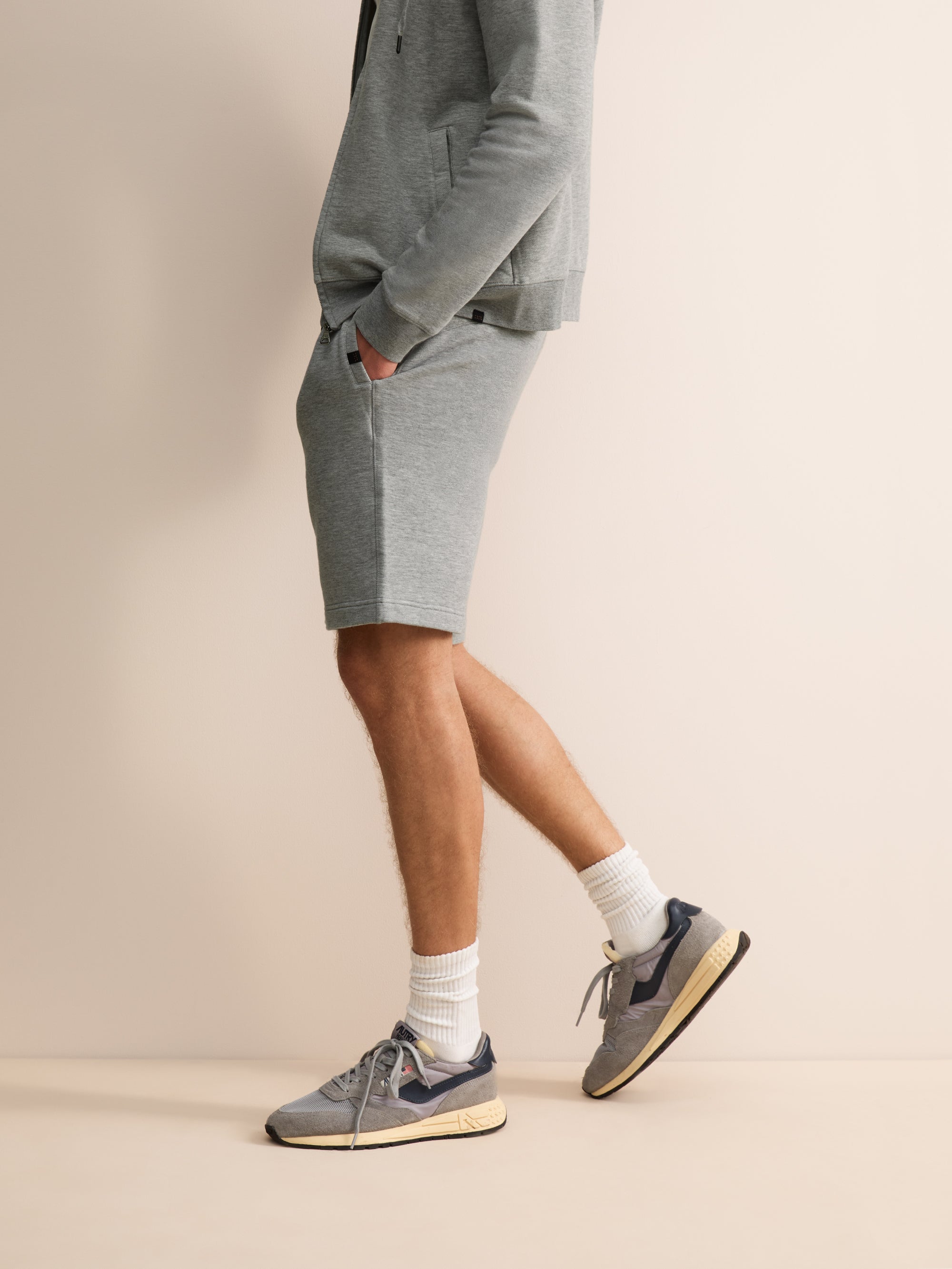 Harley Cotton Modal Sweat Shorts Silver Gray
