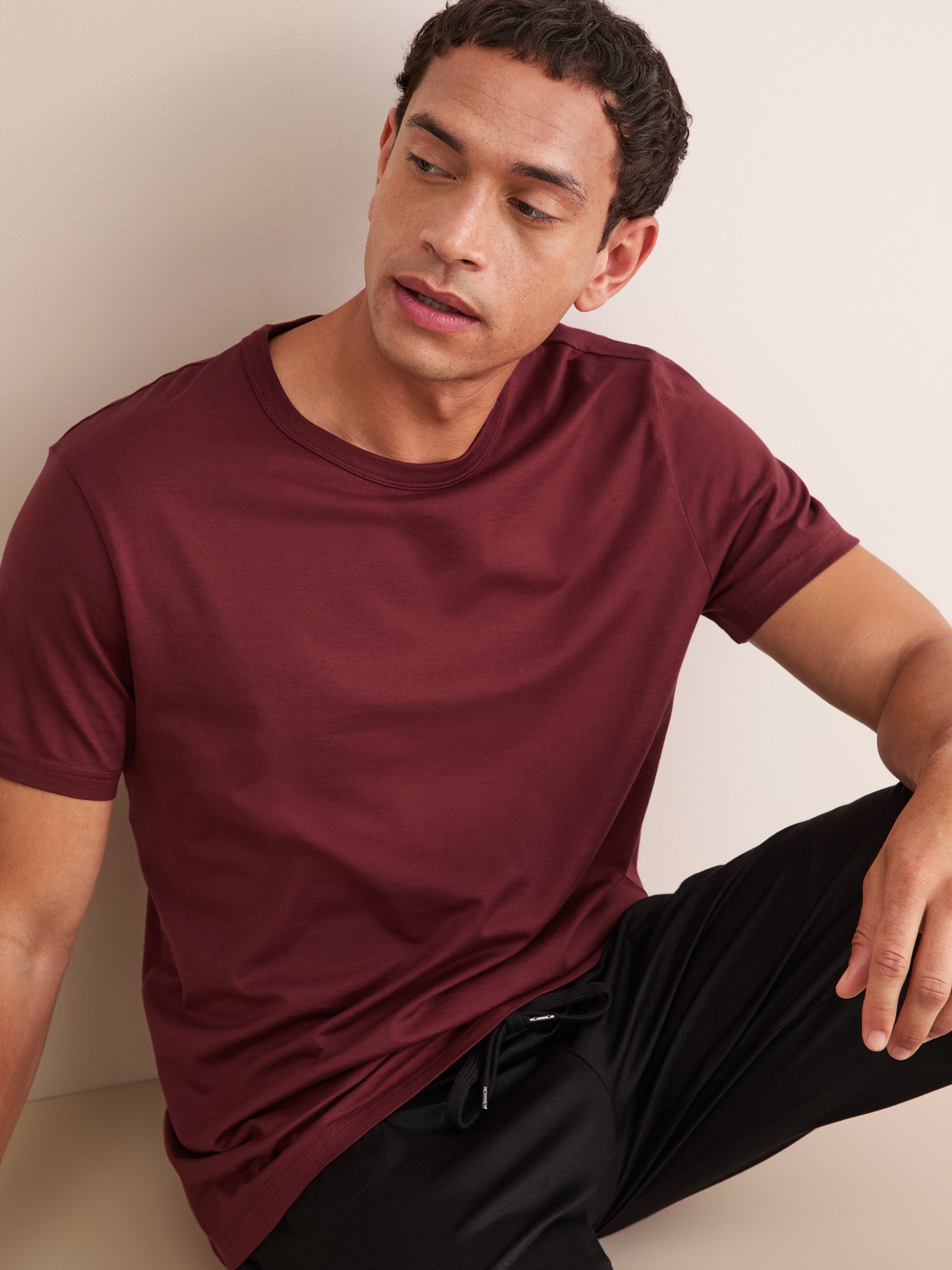 Men's T-Shirt Barny Pima Cotton Burgundy