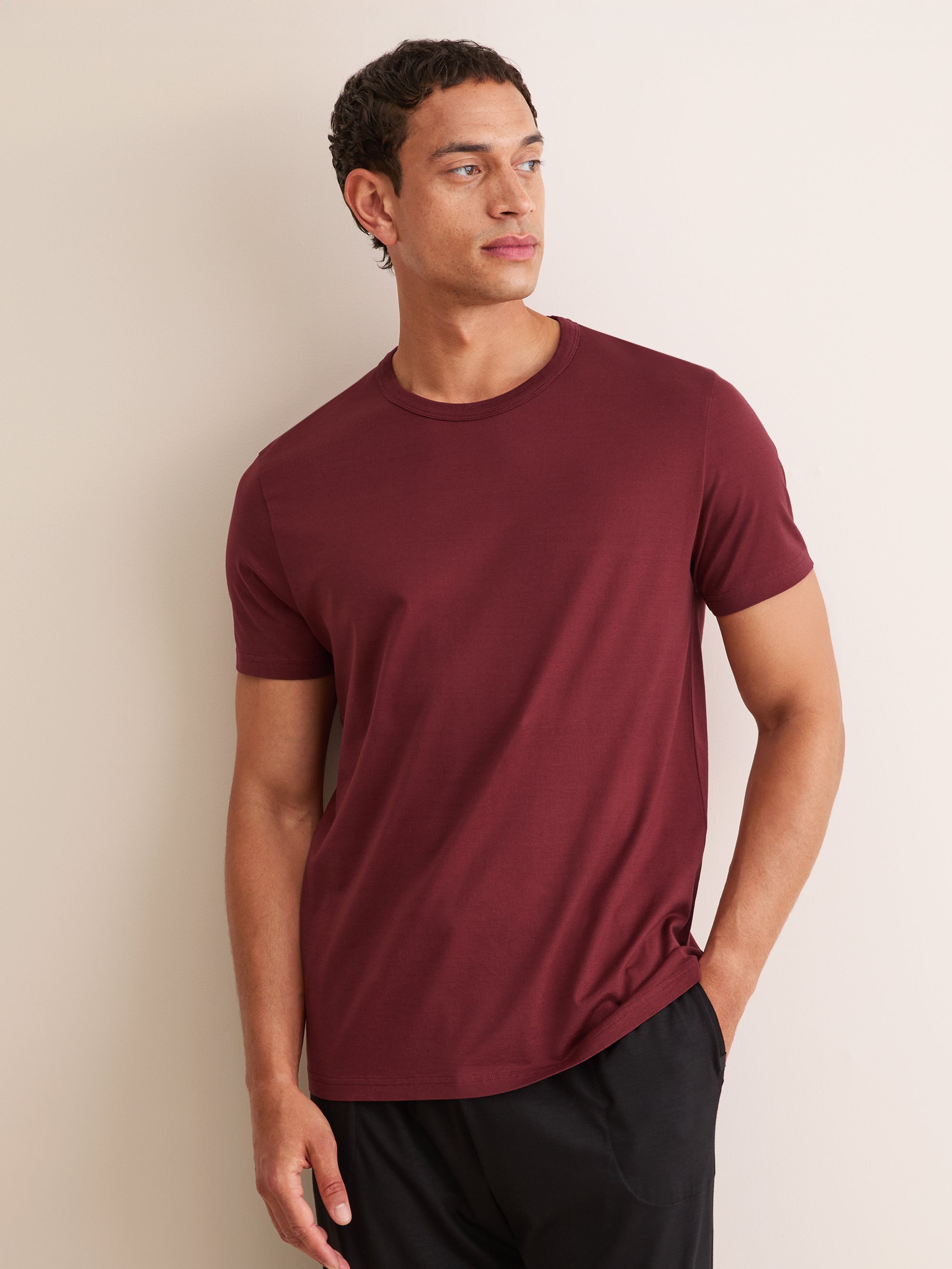 Men's T-Shirt Barny Pima Cotton Burgundy