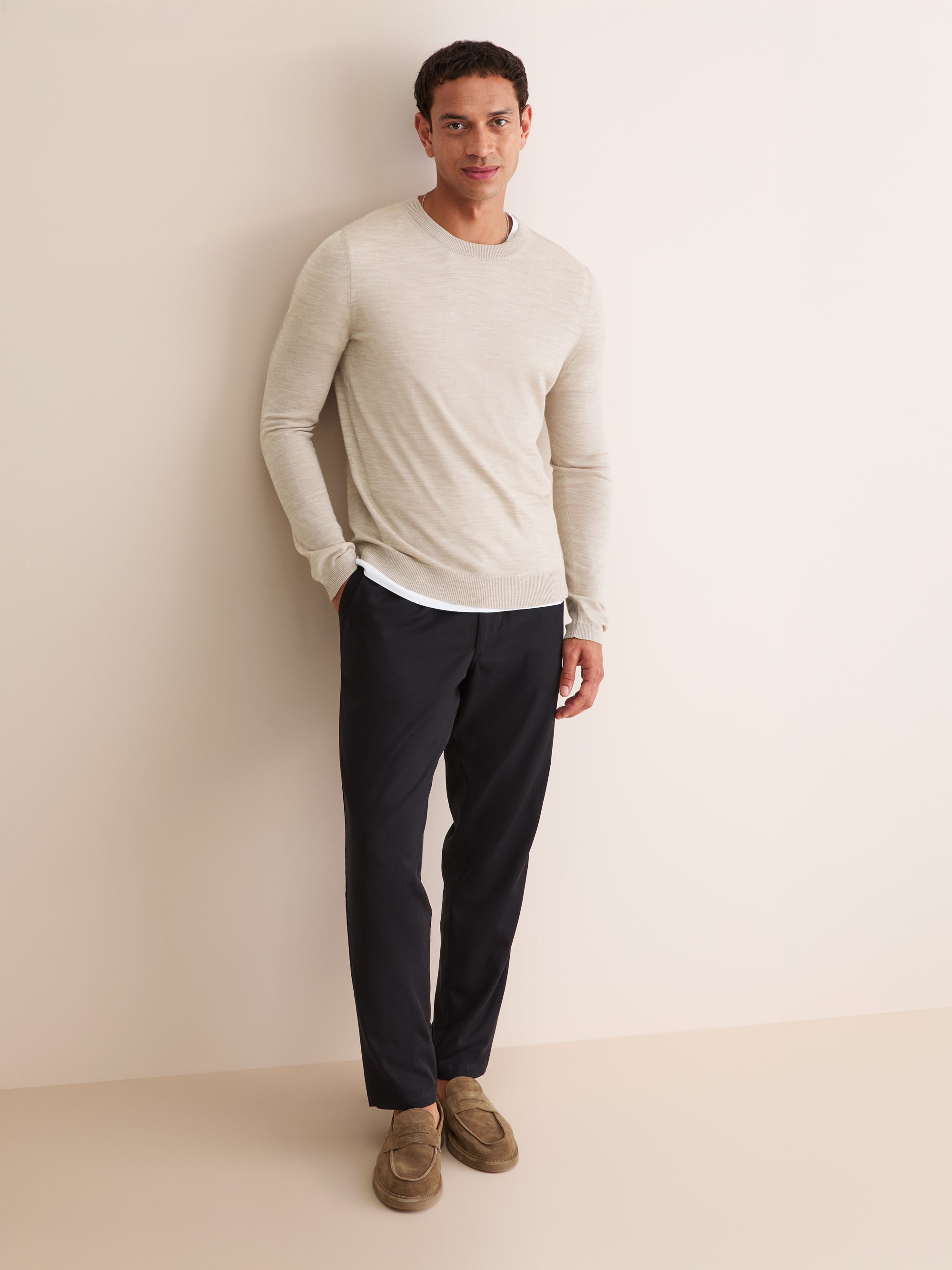 Men's Sweater Orson Merino Wool Oat