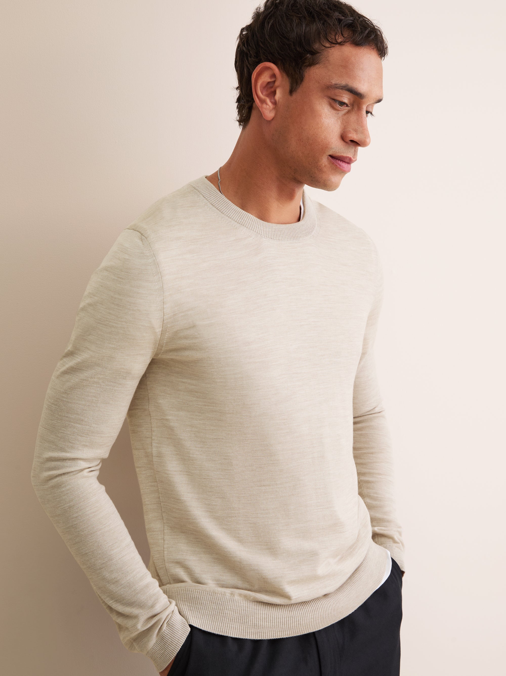 Men's Sweater Orson Merino Wool Oat