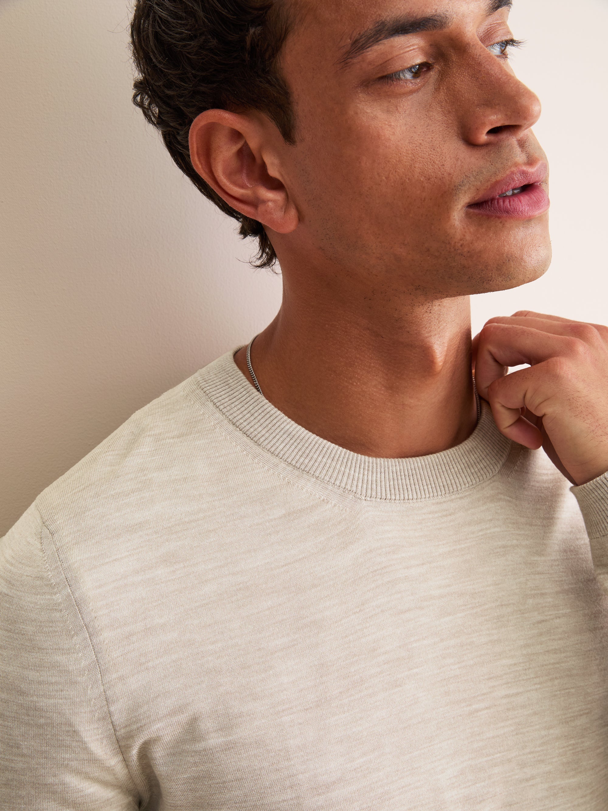 Men's Sweater Orson Merino Wool Oat