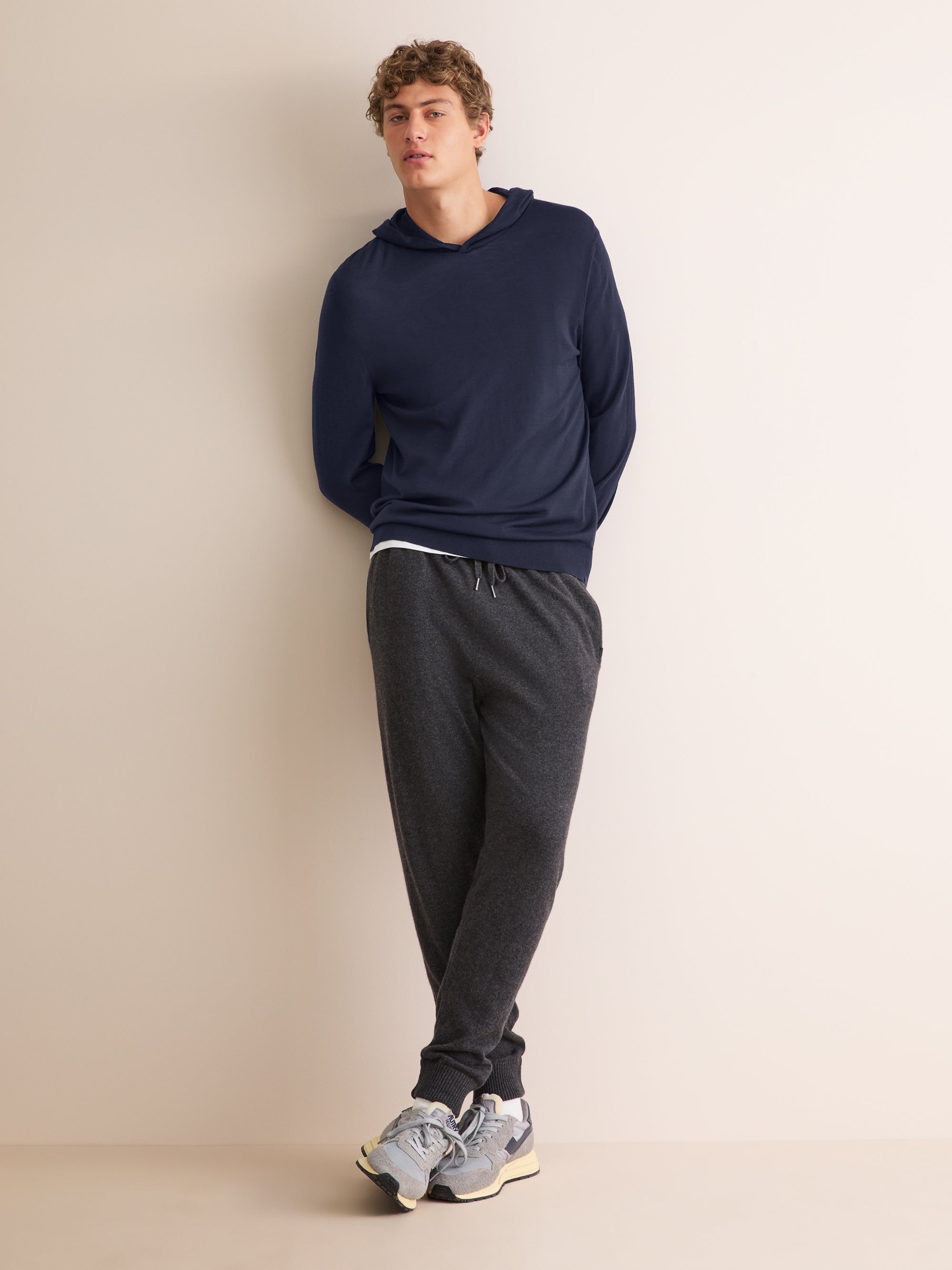 Men's Pullover Hoodie Orson Merino Wool Navy
