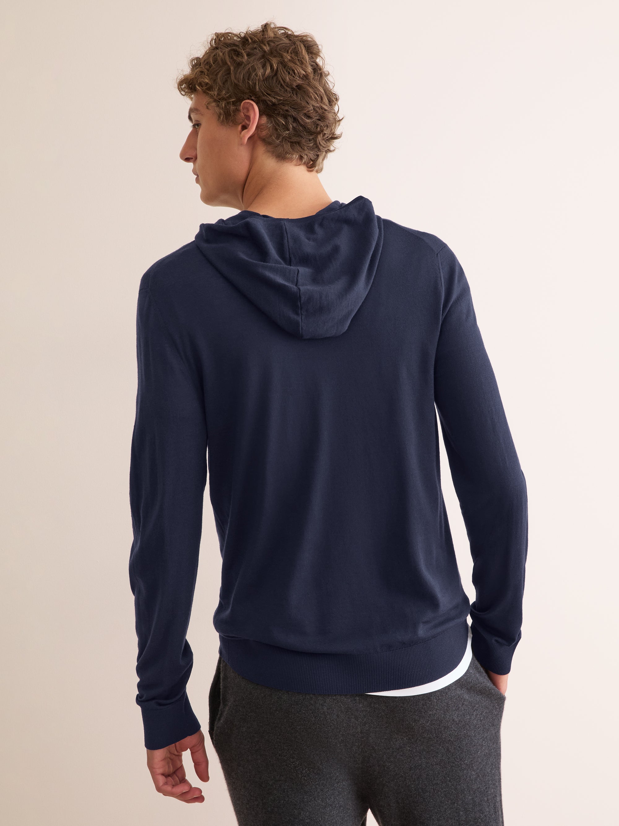 Men's Pullover Hoodie Orson Merino Wool Navy
