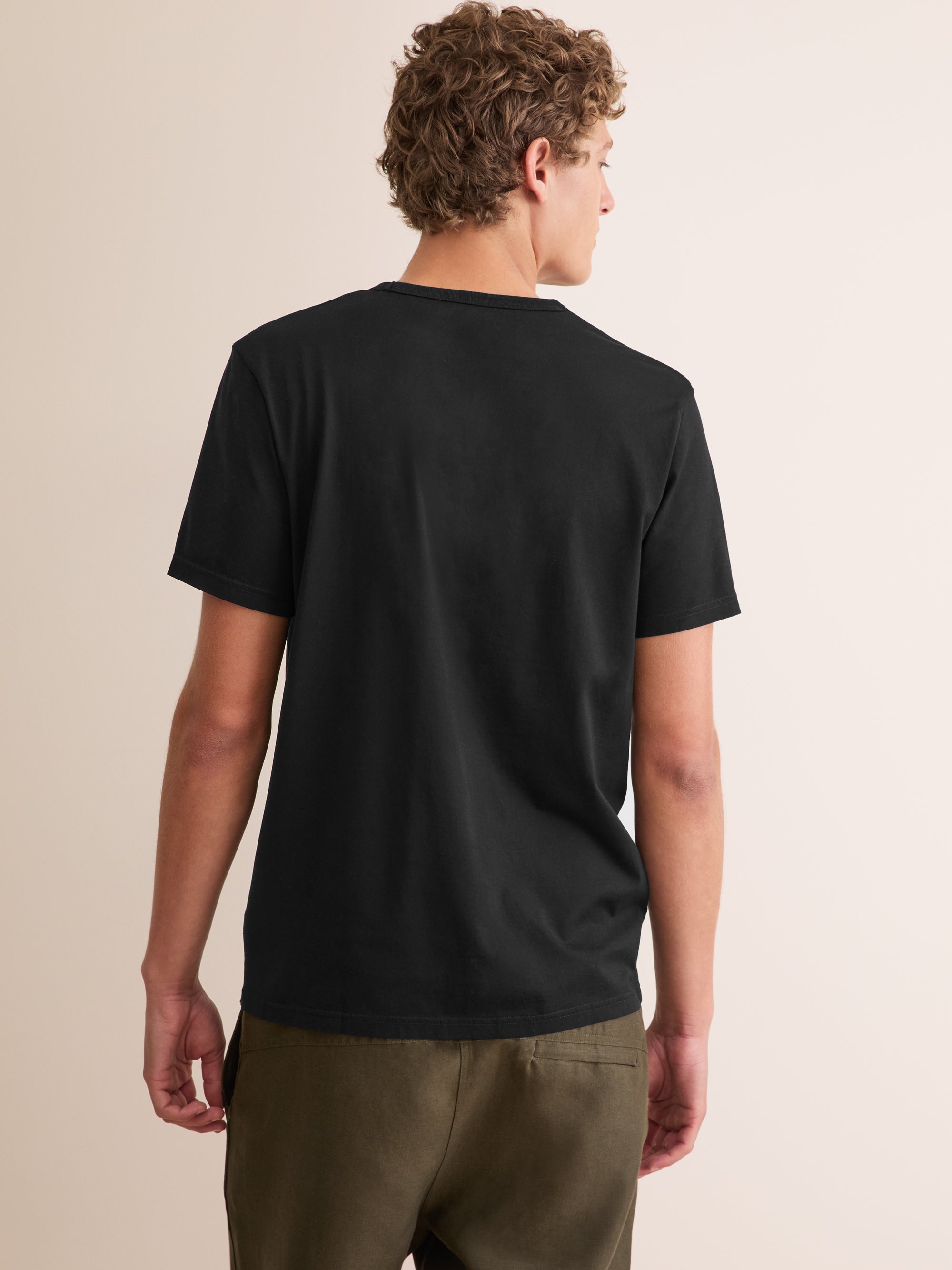 Men's V-Neck T-Shirt Barny Pima Cotton Black