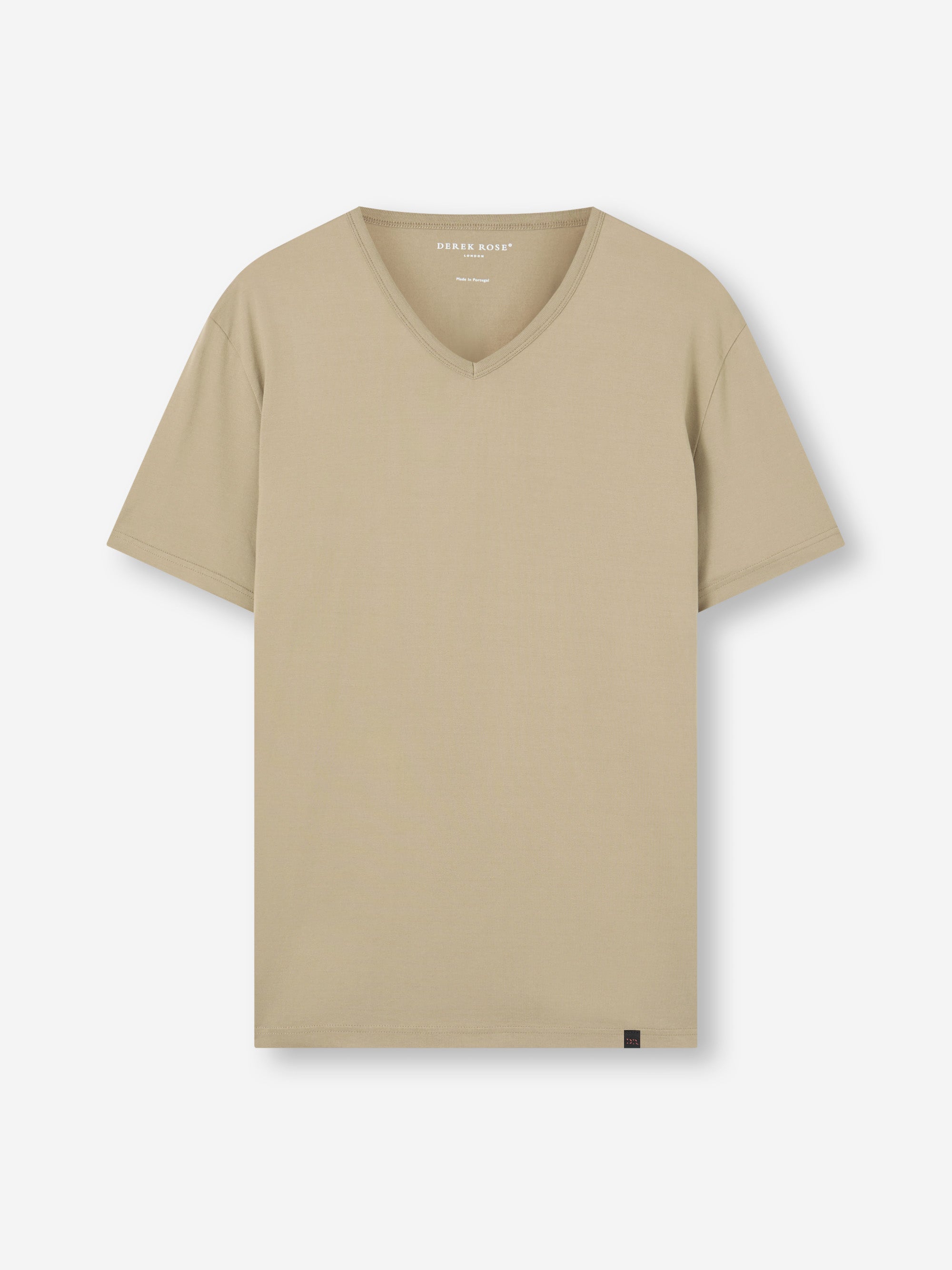 Men's V-Neck T-Shirt Barny Pima Cotton Taupe