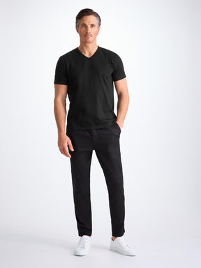 Men's V-Neck T-Shirt Barny Pima Cotton Black
