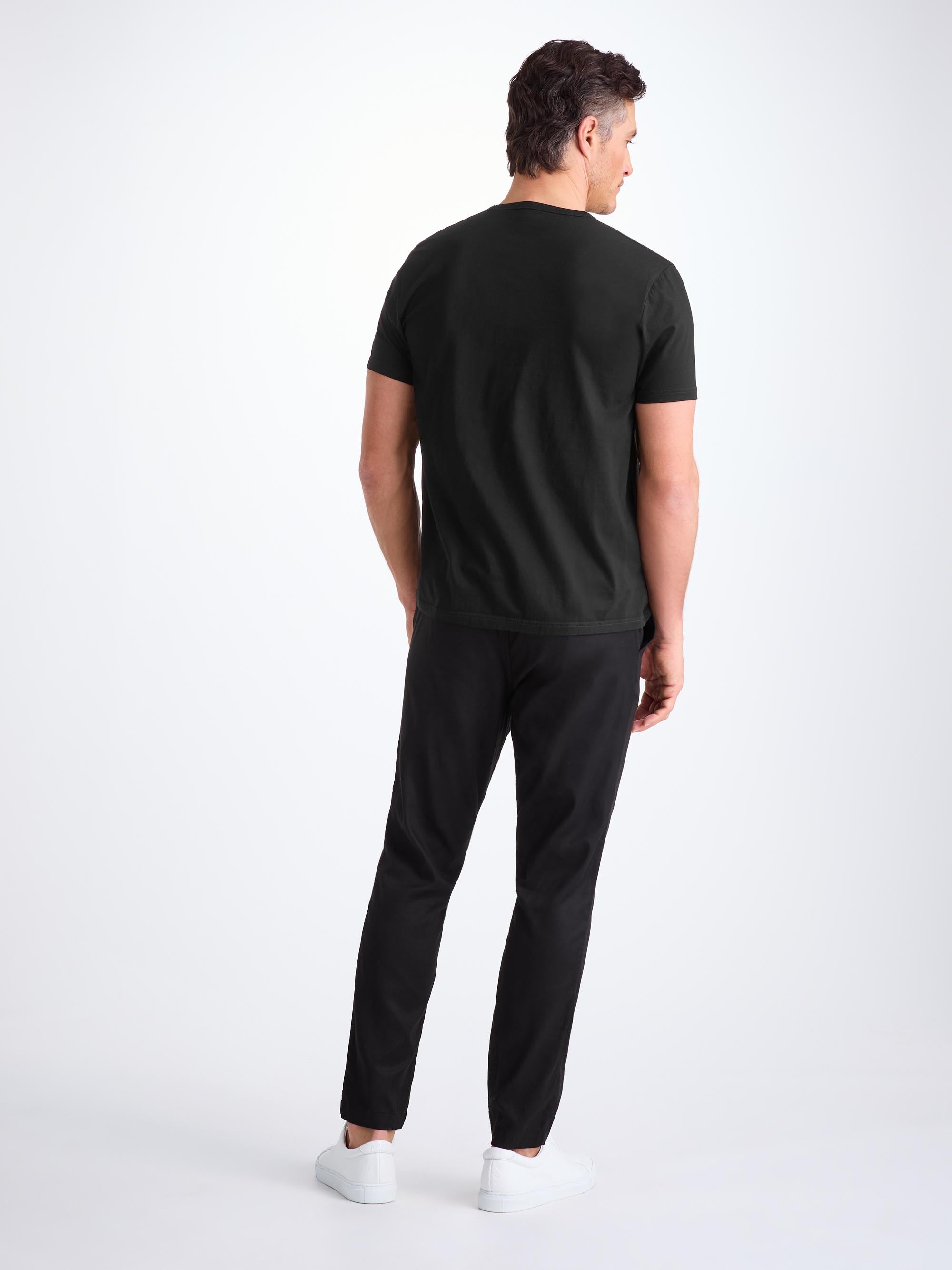 Men's V-Neck T-Shirt Barny Pima Cotton Black