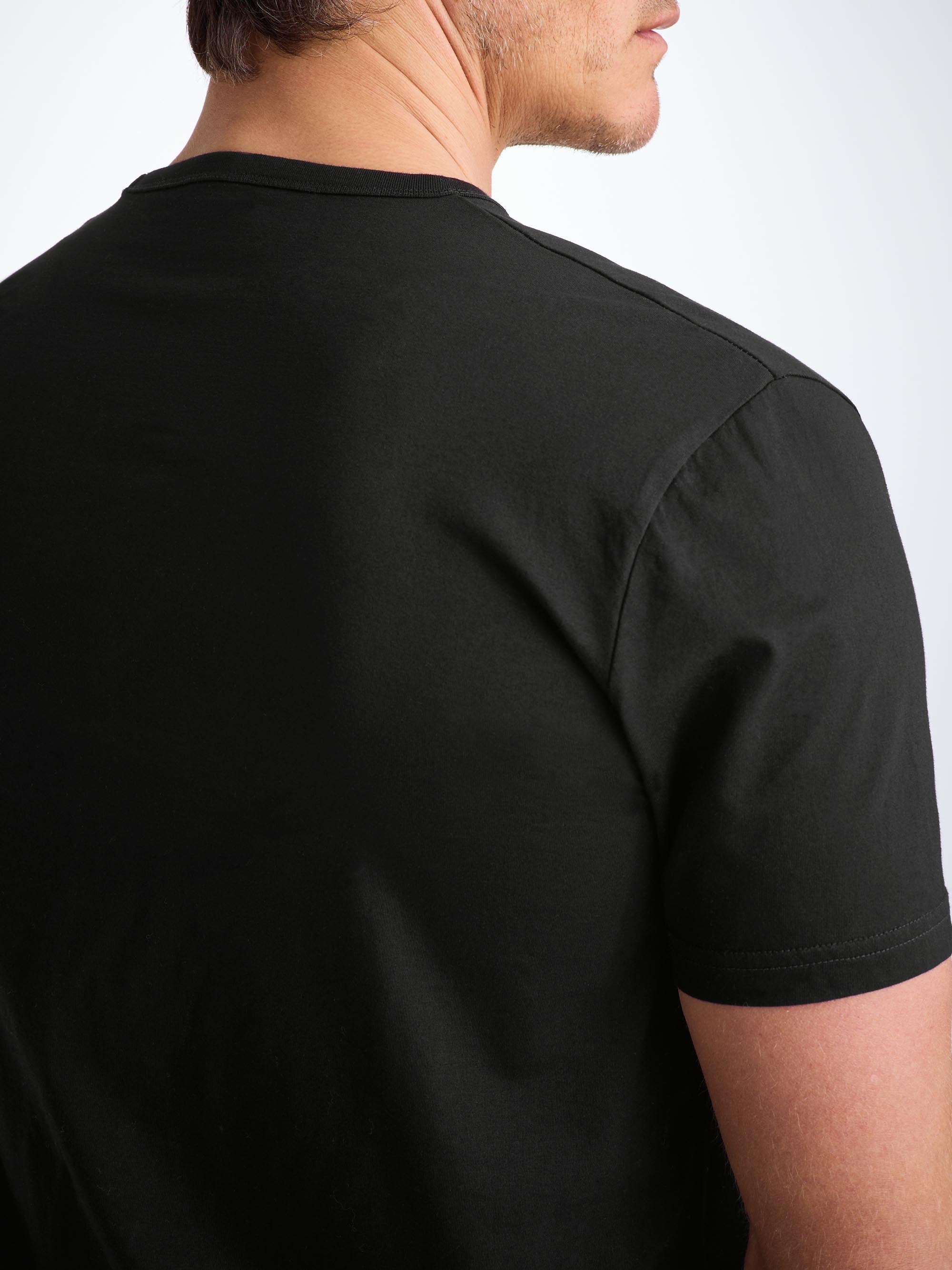 Men's V-Neck T-Shirt Barny Pima Cotton Black