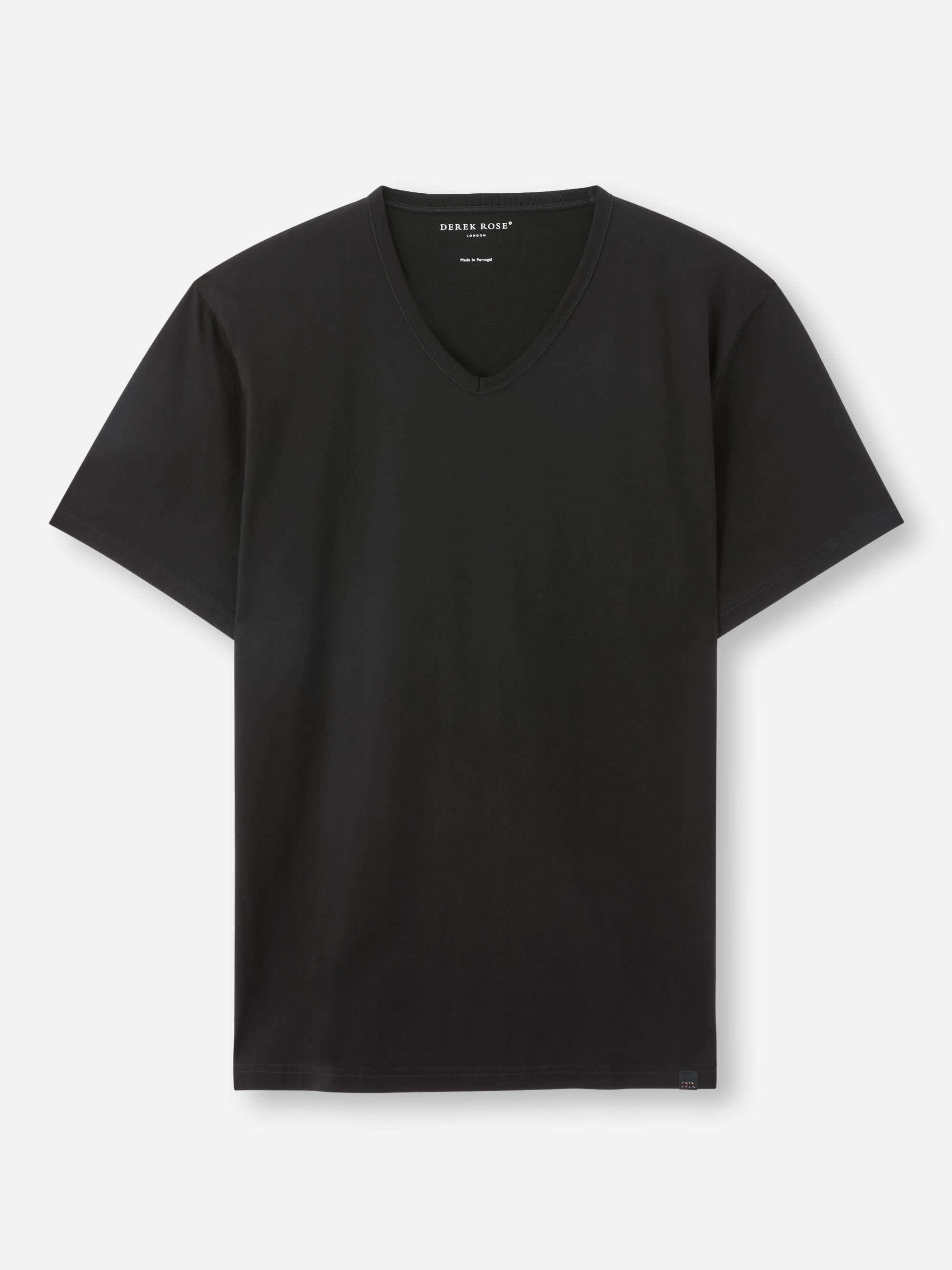 Men's V-Neck T-Shirt Barny Pima Cotton Black