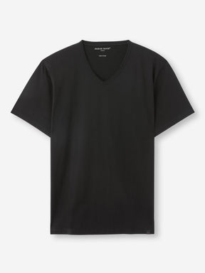 Men's V-Neck T-Shirt Barny Pima Cotton Black