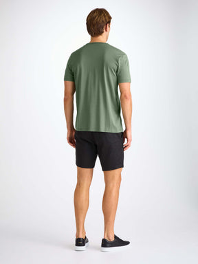 Men's V-Neck T-Shirt Barny Pima Cotton Soft Green