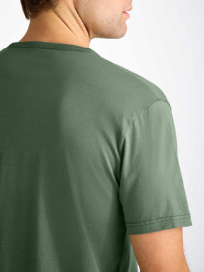 Men's V-Neck T-Shirt Barny Pima Cotton Soft Green