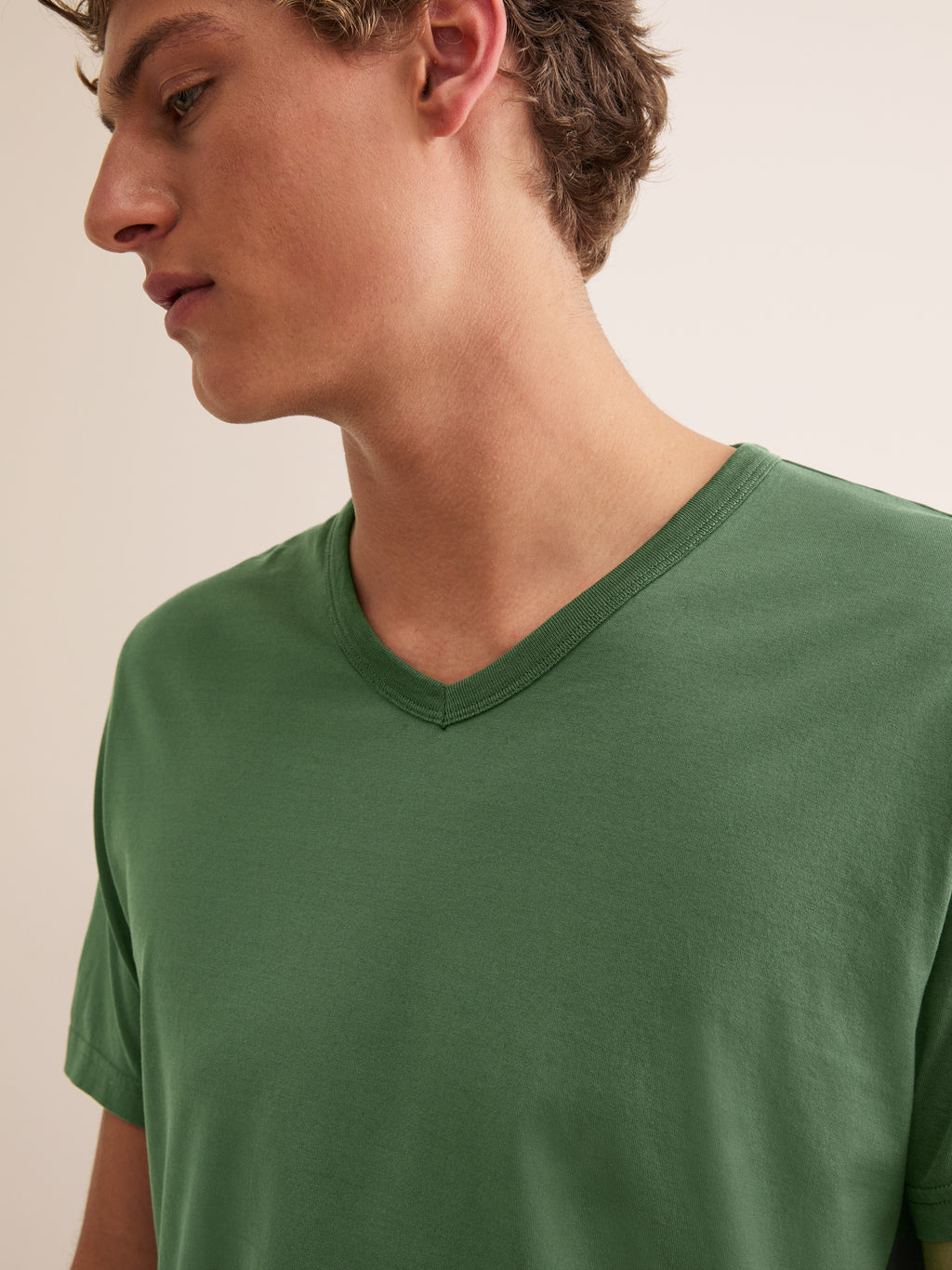 Barny Cotton V Neck T Shirt Soft