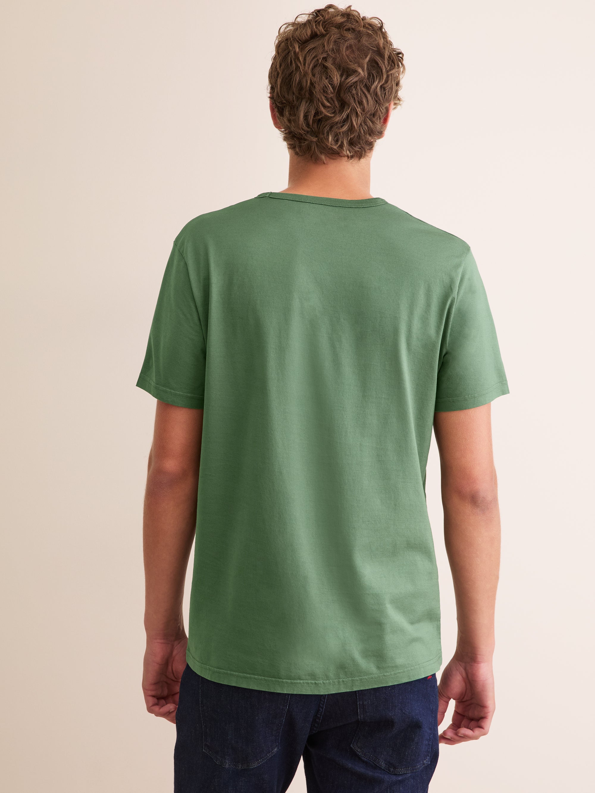 Men's V-Neck T-Shirt Barny Pima Cotton Soft Green