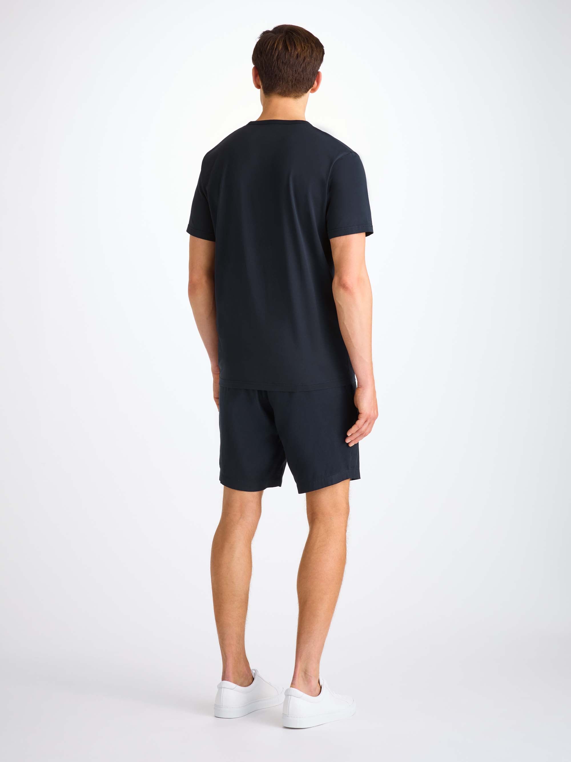 Men's V-Neck T-Shirt Barny Pima Cotton Navy