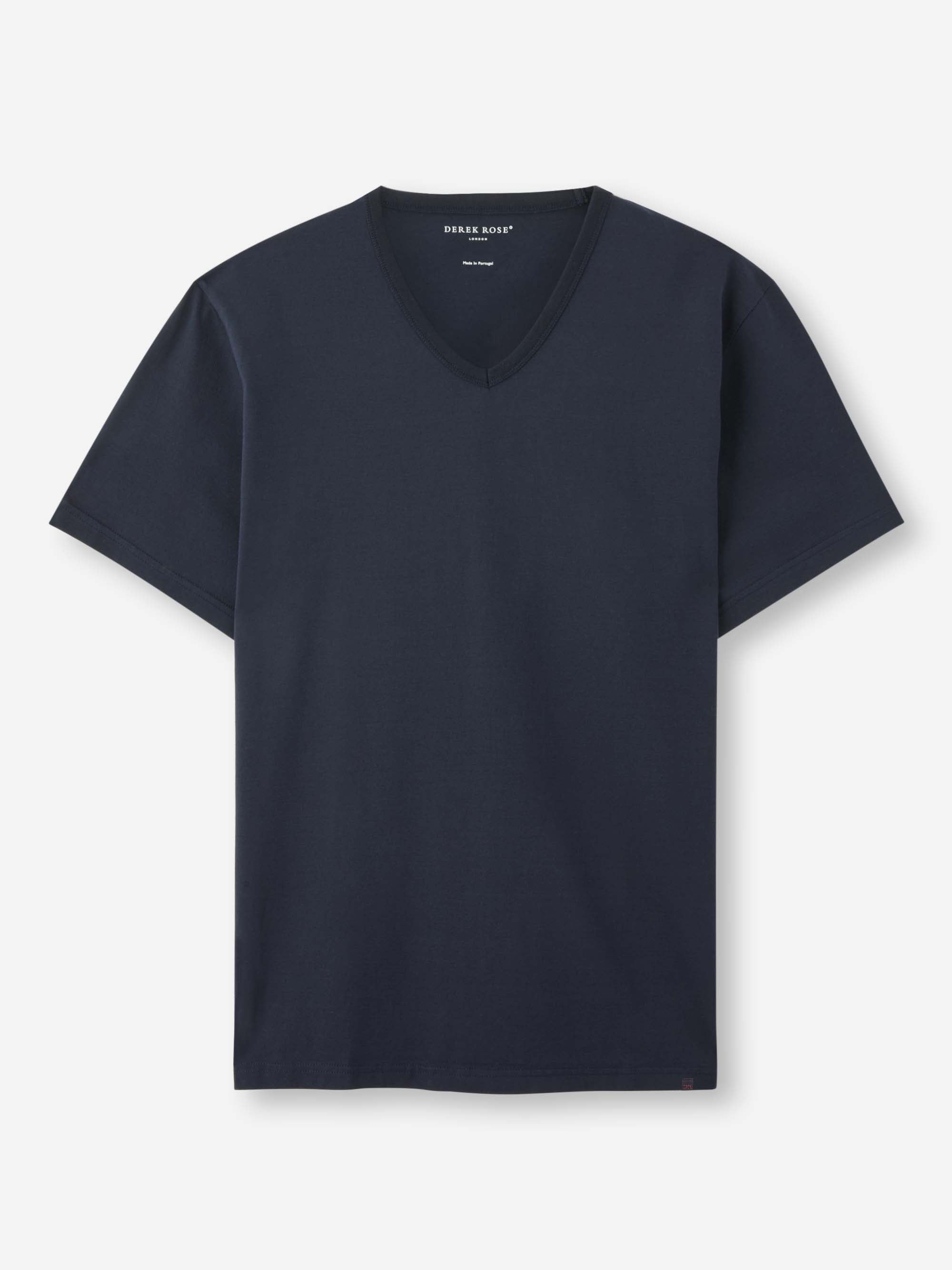 Men's V-Neck T-Shirt Barny Pima Cotton Navy
