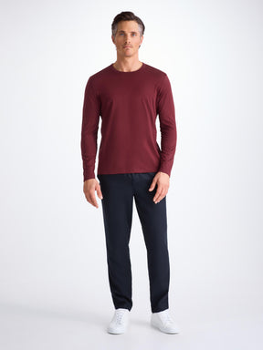 Men's Long Sleeve T-Shirt Barny Pima Cotton Burgundy