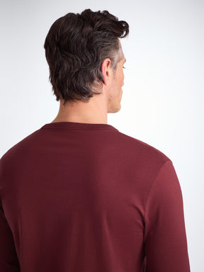 Men's Long Sleeve T-Shirt Barny Pima Cotton Burgundy