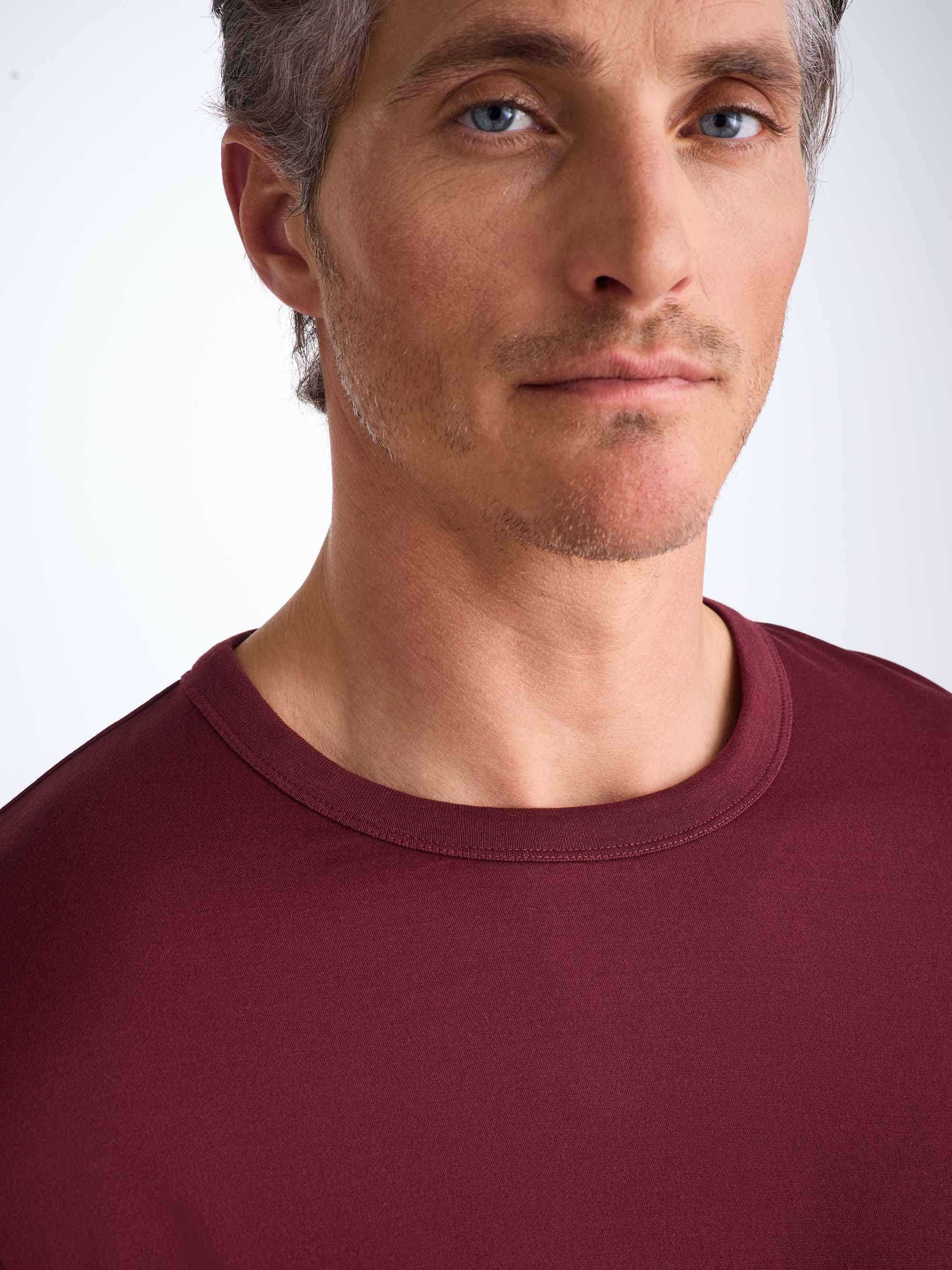Men's Long Sleeve T-Shirt Barny Pima Cotton Burgundy