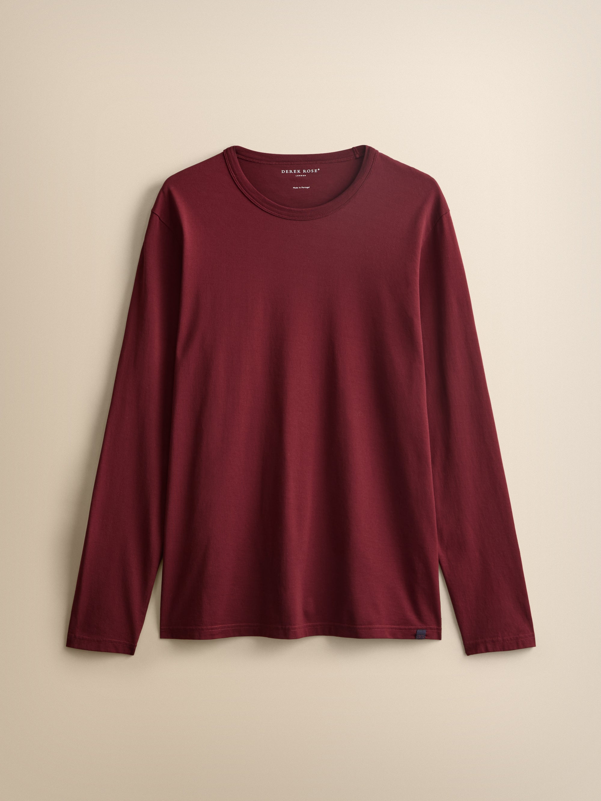 Barny Cotton Long Sleeve T-Shirt Burgundy