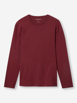 Men's Long Sleeve T-Shirt Barny Pima Cotton Burgundy