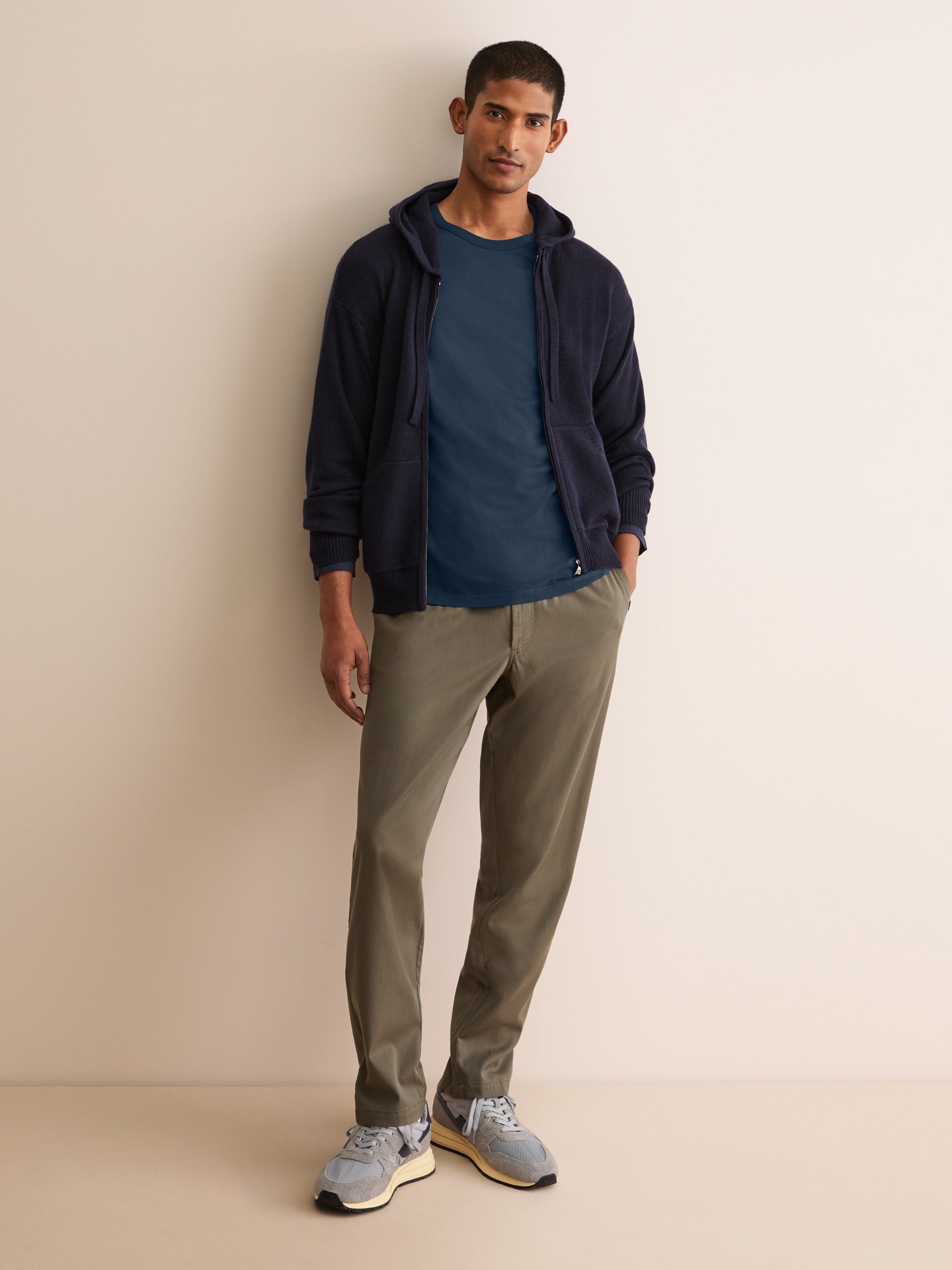 Men's Long Sleeve T-Shirt Barny Pima Cotton Navy