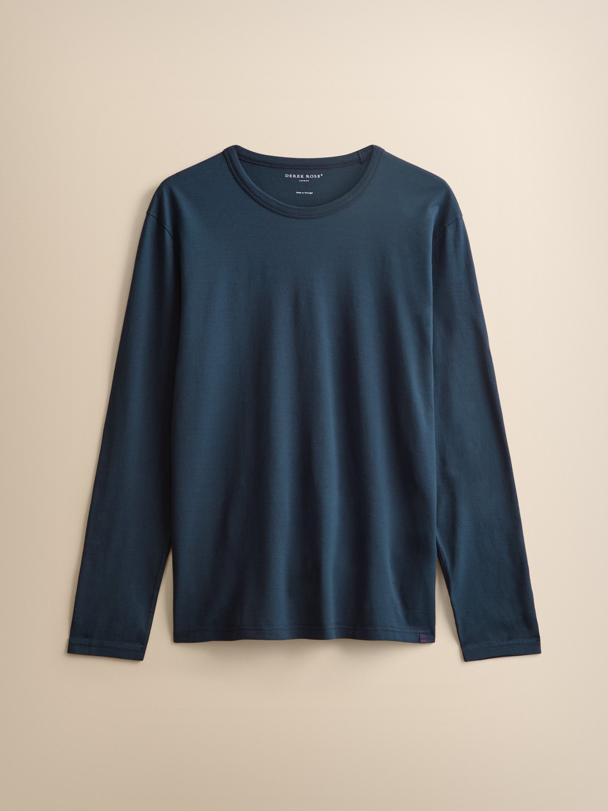Barny Cotton Long Sleeve T-Shirt Navy Blue