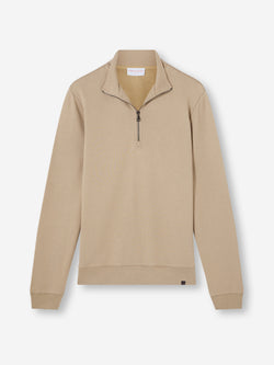 Men's Half-Zip Pullover Quinn Cotton Modal Taupe