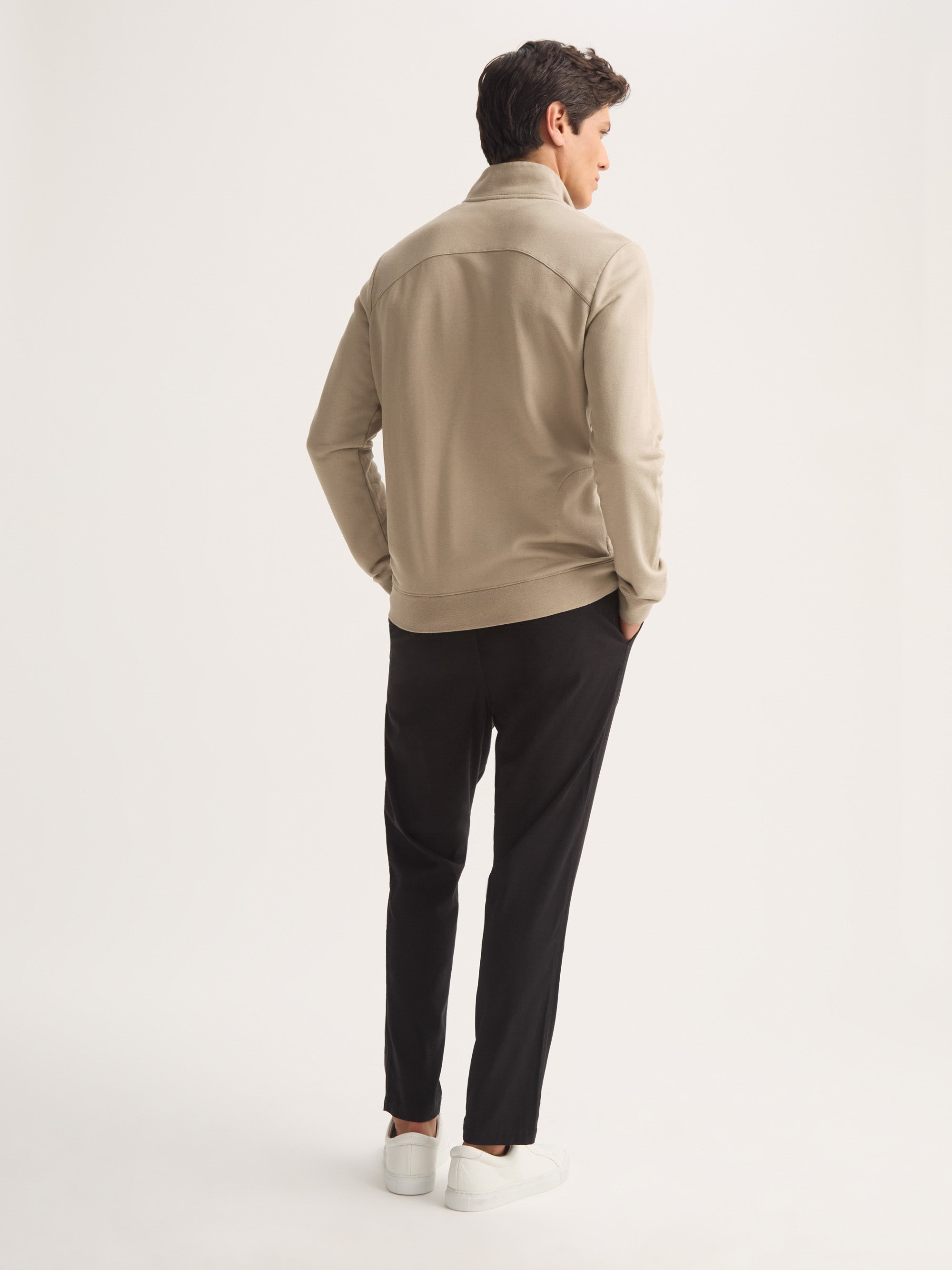 Men's Half-Zip Pullover Quinn Cotton Modal Taupe