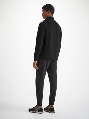Men's Half-Zip Pullover Quinn Cotton Modal Black