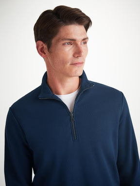 Men's Half-Zip Pullover Quinn Cotton Modal Navy