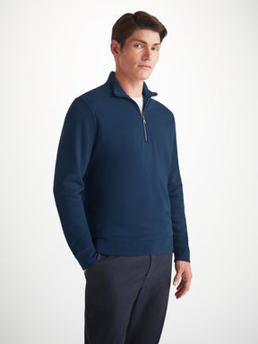 Men's Half-Zip Pullover Quinn Cotton Modal Navy