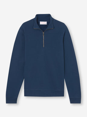 Men's Half-Zip Pullover Quinn Cotton Modal Navy