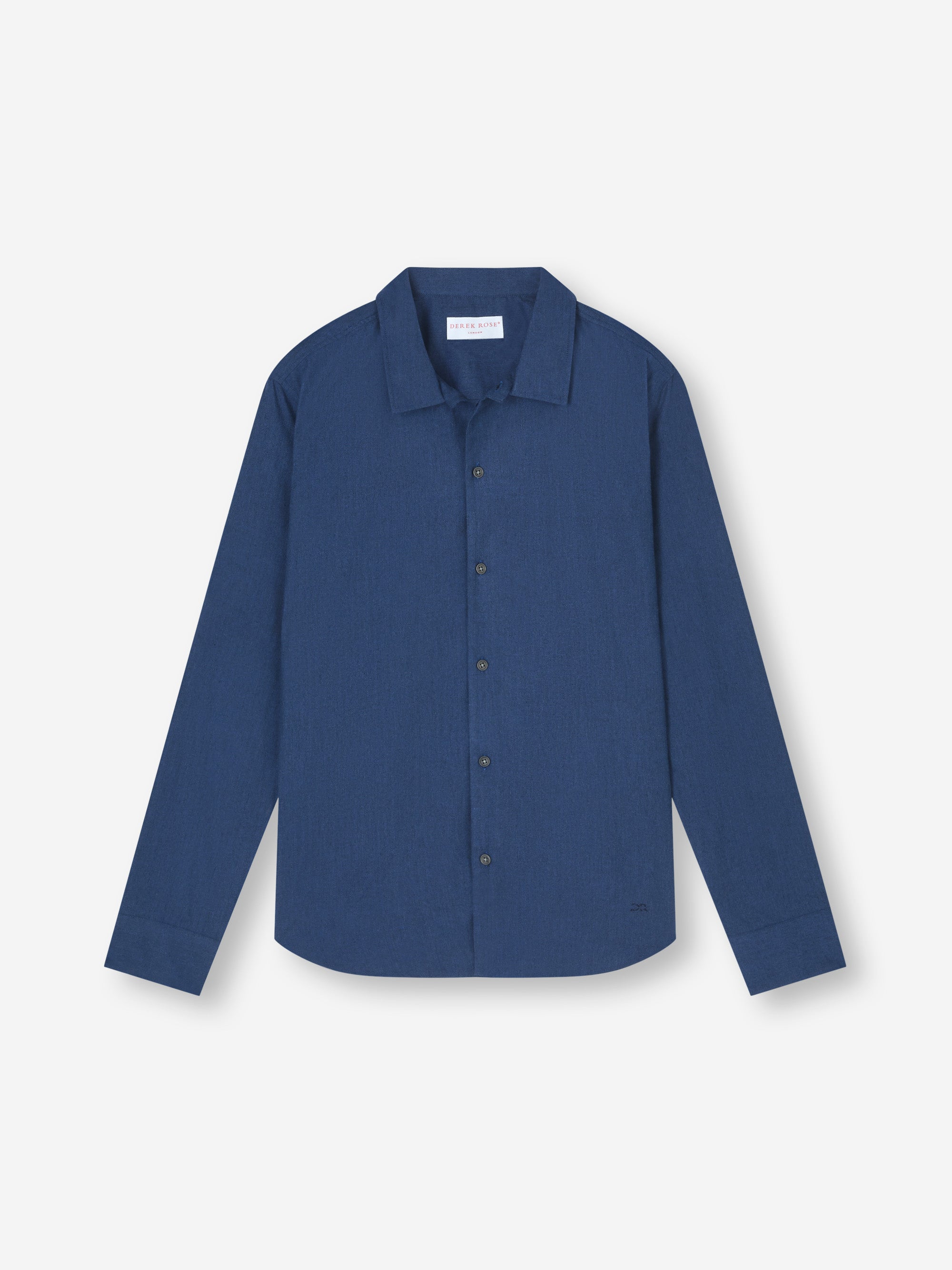 Men's Flannel Overshirt Balmoral Brushed Cotton Navy Blue
